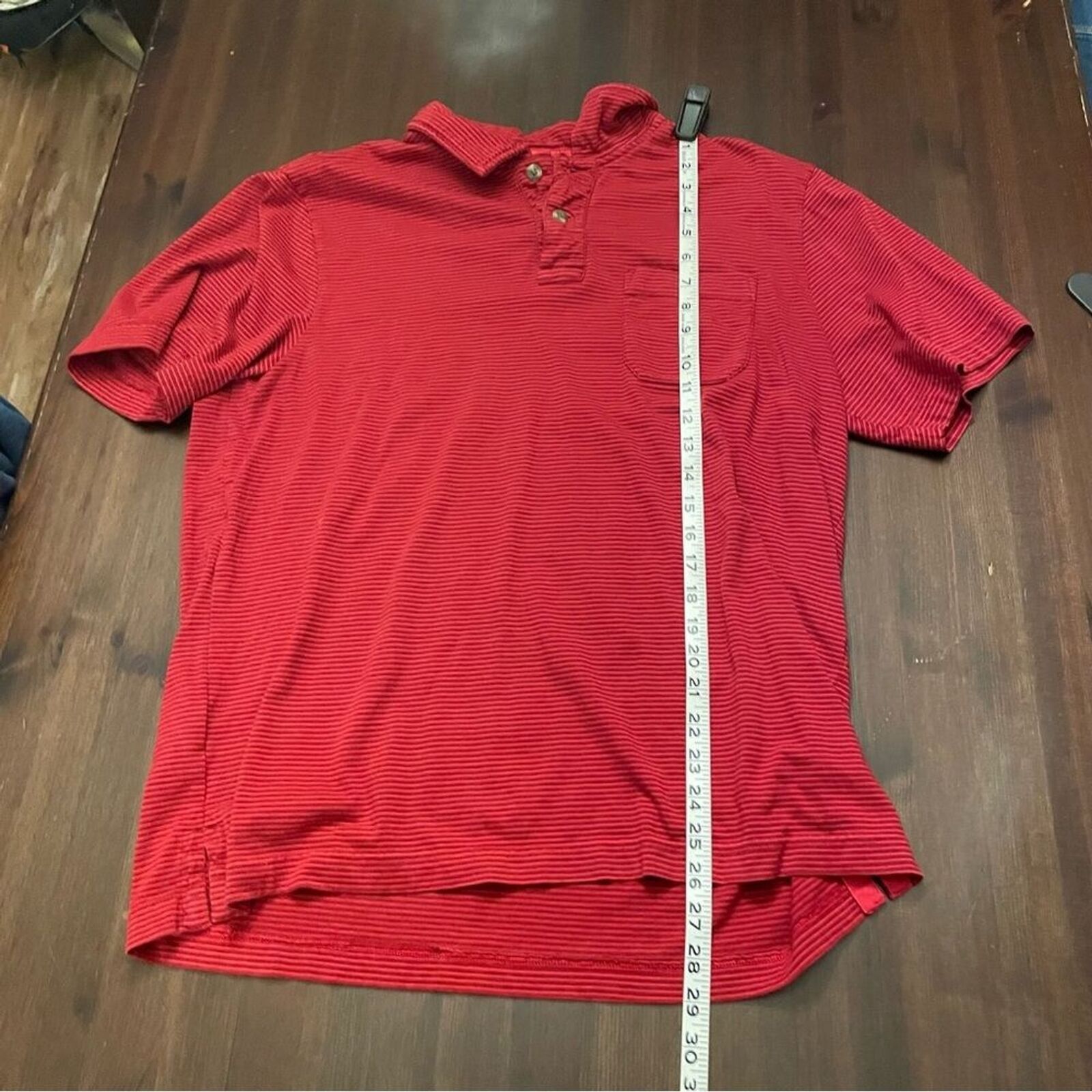 Eddie Bauer Eddie Bauer Red Striped Polo Shirt Men’s Size Large EUC Size US L / EU 52-54 / 3 - 9 Thumbnail