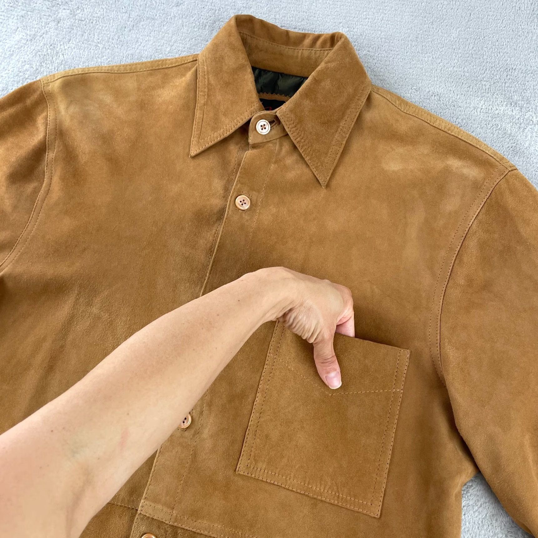 Brioni BRIONI Leather Suede Shirt Jacket Men 40 US M Brown Italy Designer Cardigan? Size US M / EU 48-50 / 2 - 4 Thumbnail