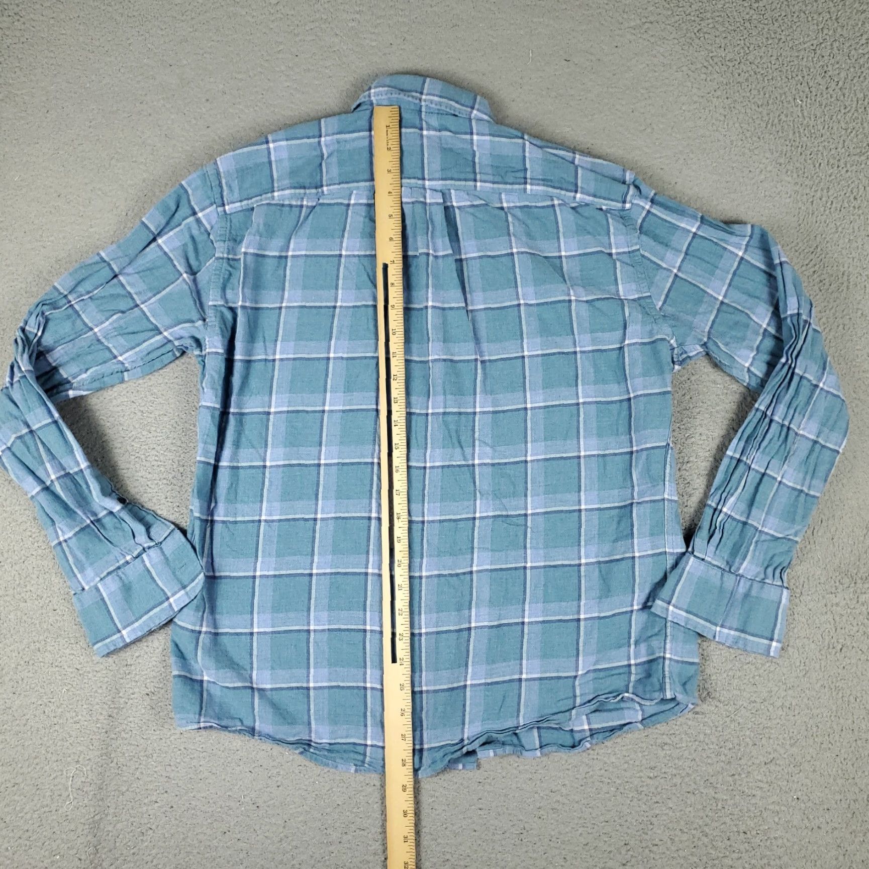 Peter Millar Peter Millar Shirt Mens Large Blue Plaid Lightweight Cotton Button-Up Shirt - Long Sleeve, Button-Down Collar, Pockets, All Seasons, Regular Fit Mens Size US L / EU 52-54 / 3 - 3 Thumbnail