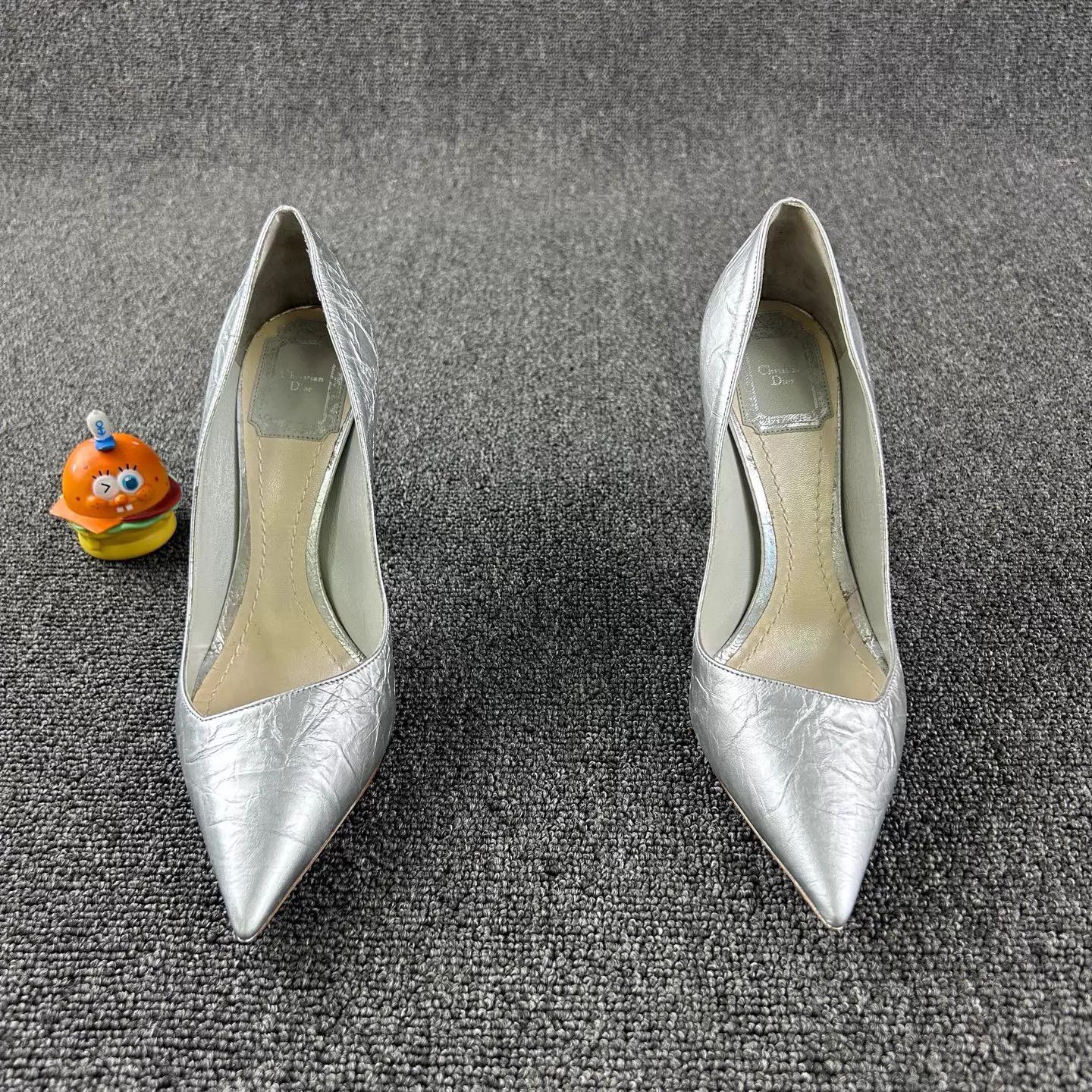 Dior Dior Silver Pointed Toe Heels Size 37.5 HB6239 Size US 7 / IT 37 - 2 Thumbnail