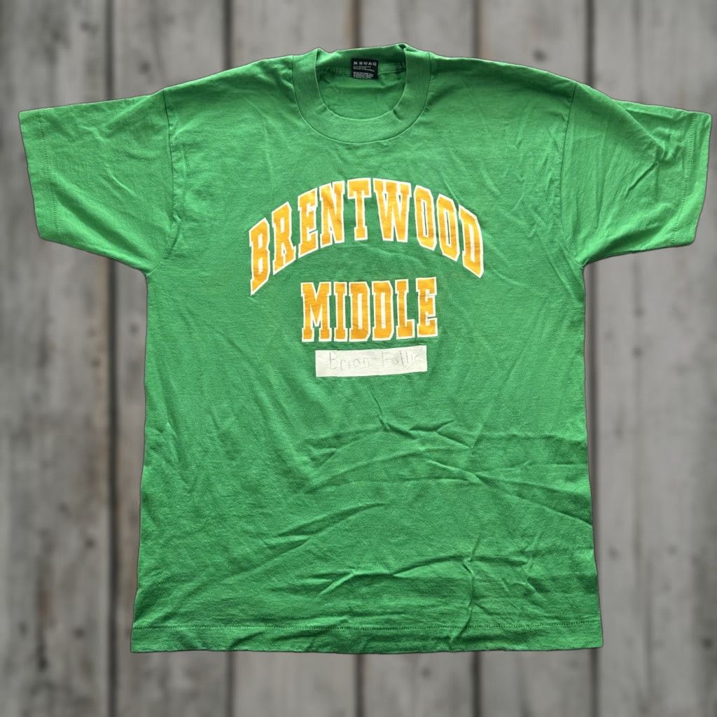 Fruit Of The Loom VINTAGE Brentwood Middle Shirt Mens Large Green Fruit Of The Loom 50/50 90s Size US L / EU 52-54 / 3 - 1 Thumbnail