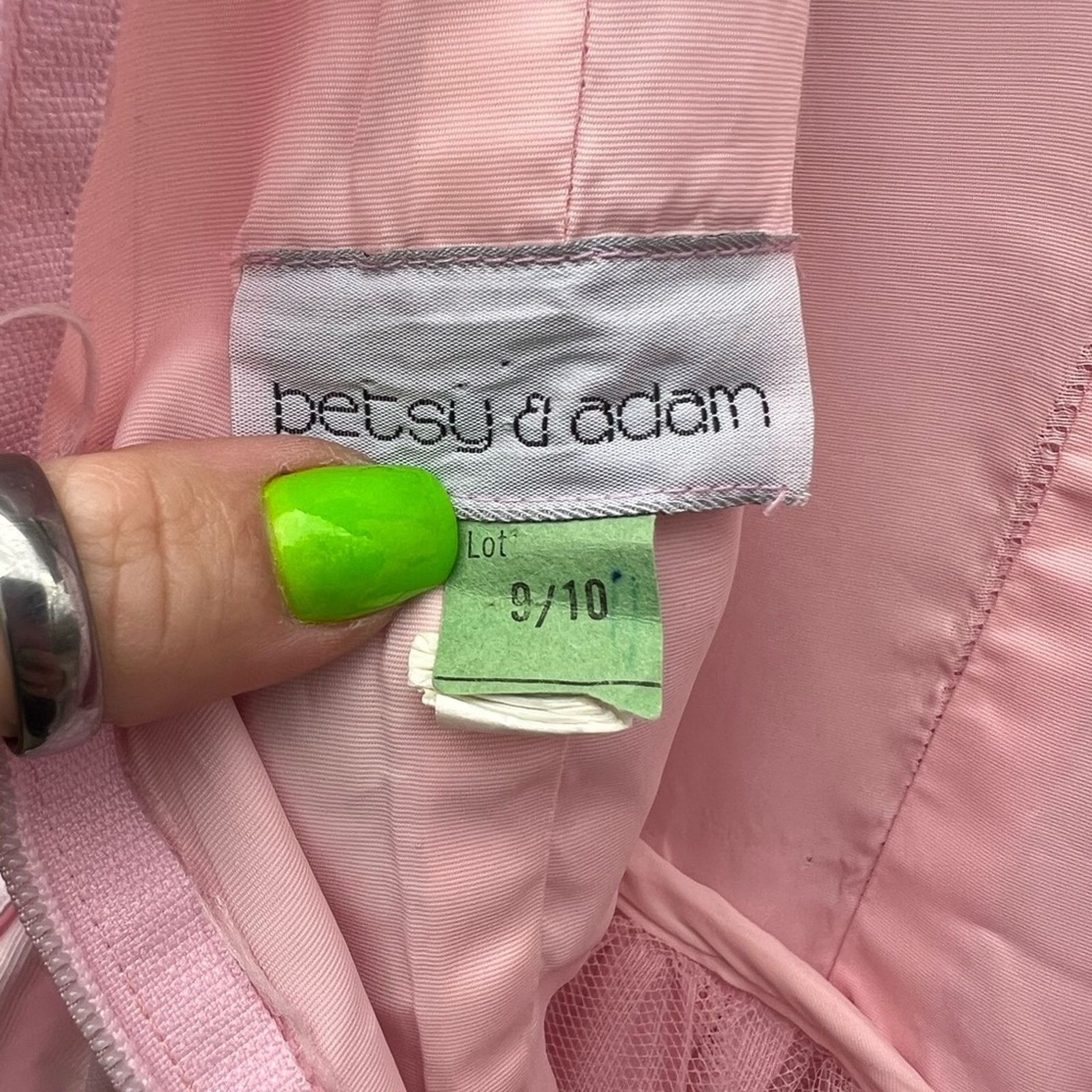 Vintage Betsy & Adam Pink Drop Waist Puff Sleeve Ruffle Prom Dress Size S / US 4 / IT 40 - 9 Thumbnail