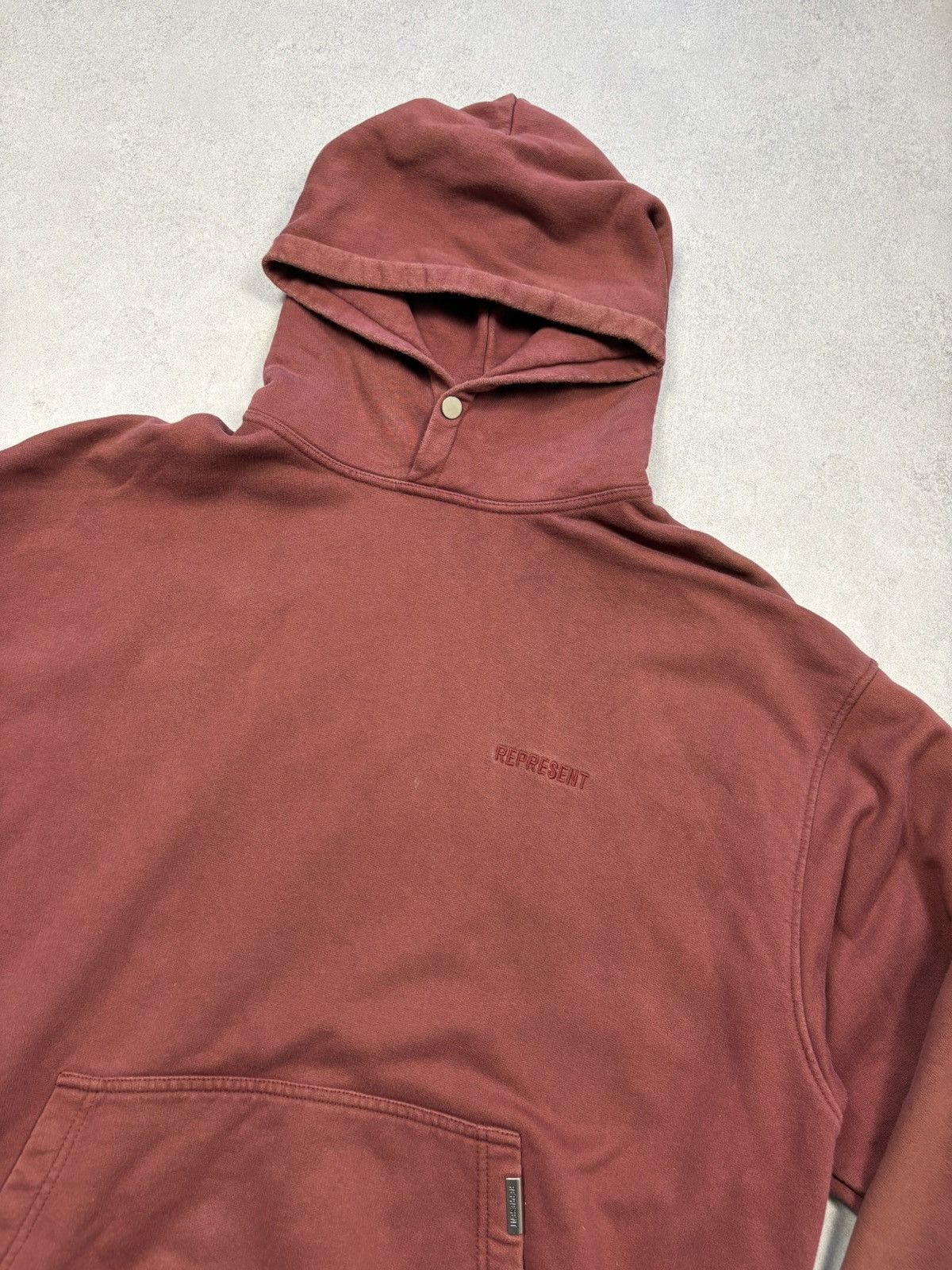 Represent Clo. Represent Blanks Sun-Faded Burgundy Hoodie Streetwear Size L Size US L / EU 52-54 / 3 - 4 Thumbnail
