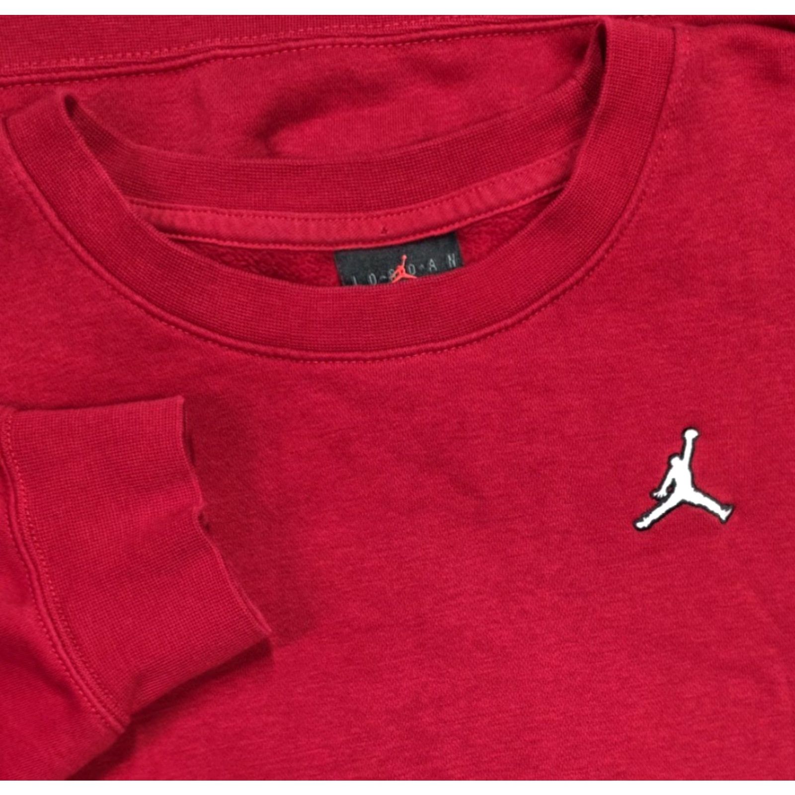 Nike Nike Jordan Jumpman Sweatshirt Women's Red Loose Fit Pullover Crew Neck Size M Size M / US 6-8 / IT 42-44 - 2 Thumbnail