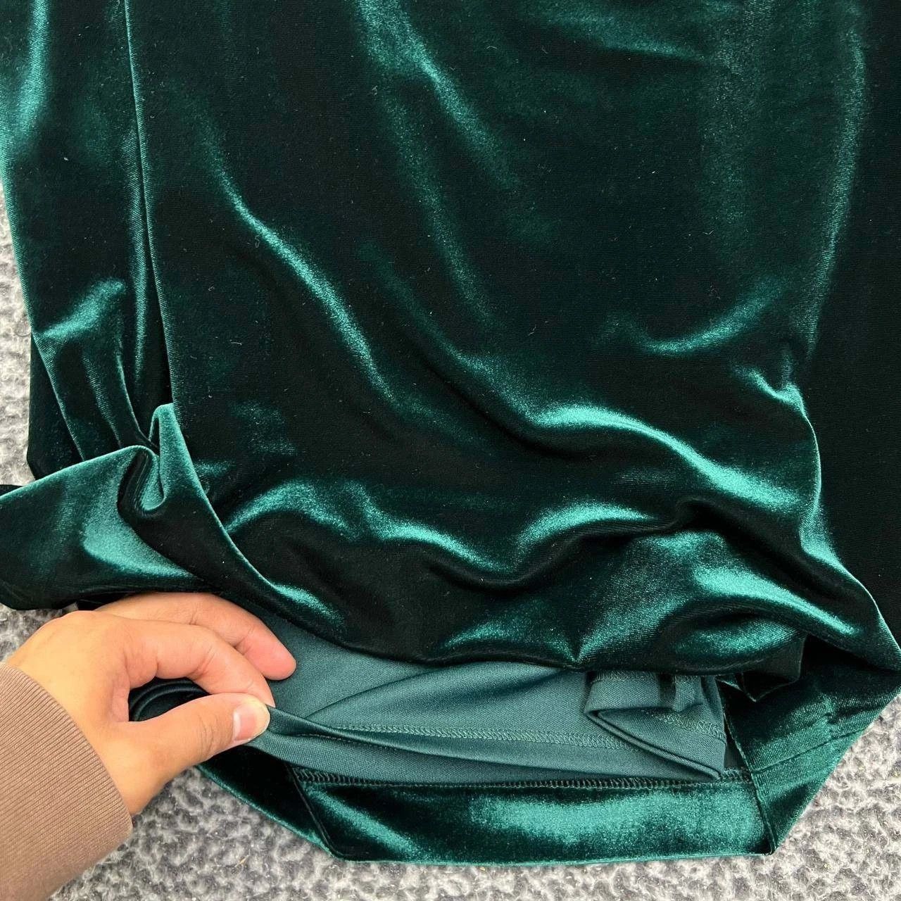 Vince Camuto Vince Camuto Dress Women 4 Green Bodycon Velvet Cowl Neck Size S / US 4 / IT 40 - 3 Thumbnail