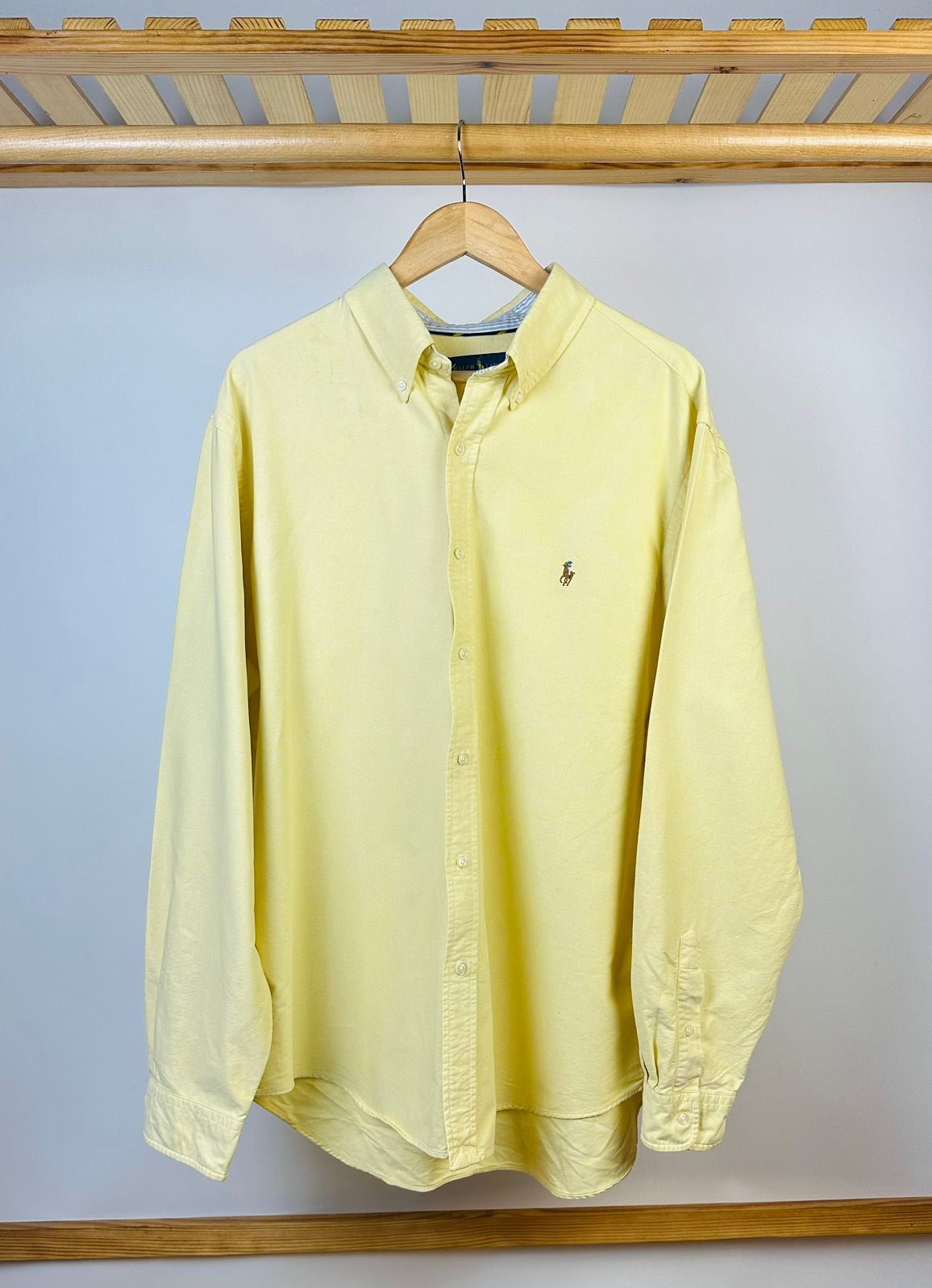 Pre-owned Polo Ralph Lauren X Ralph Lauren Polo Ralph Laurent Blue Office Shirt Button Up Size Xxl In Yellow