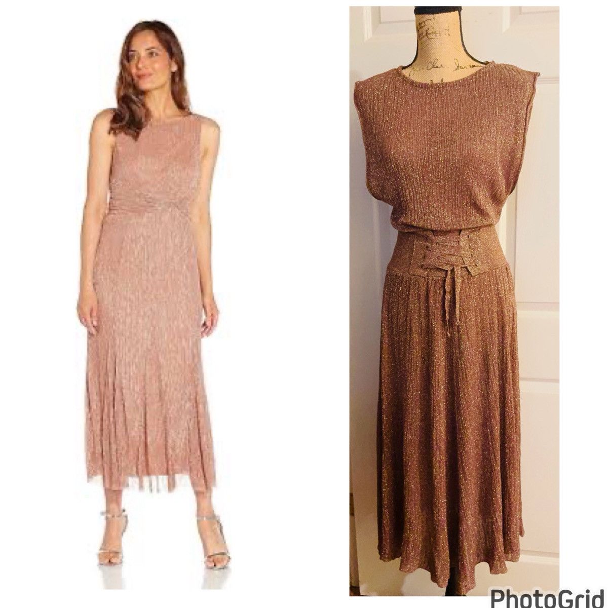 Mango Mango Golden Bronze Shimmer Dress Size XS / US 0-2 / IT 36-38 - 1 Thumbnail