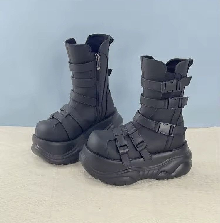 Other Gothic Punk Trendy Platform Black Boots Size US 7.5 / IT 37.5 - 1 Thumbnail