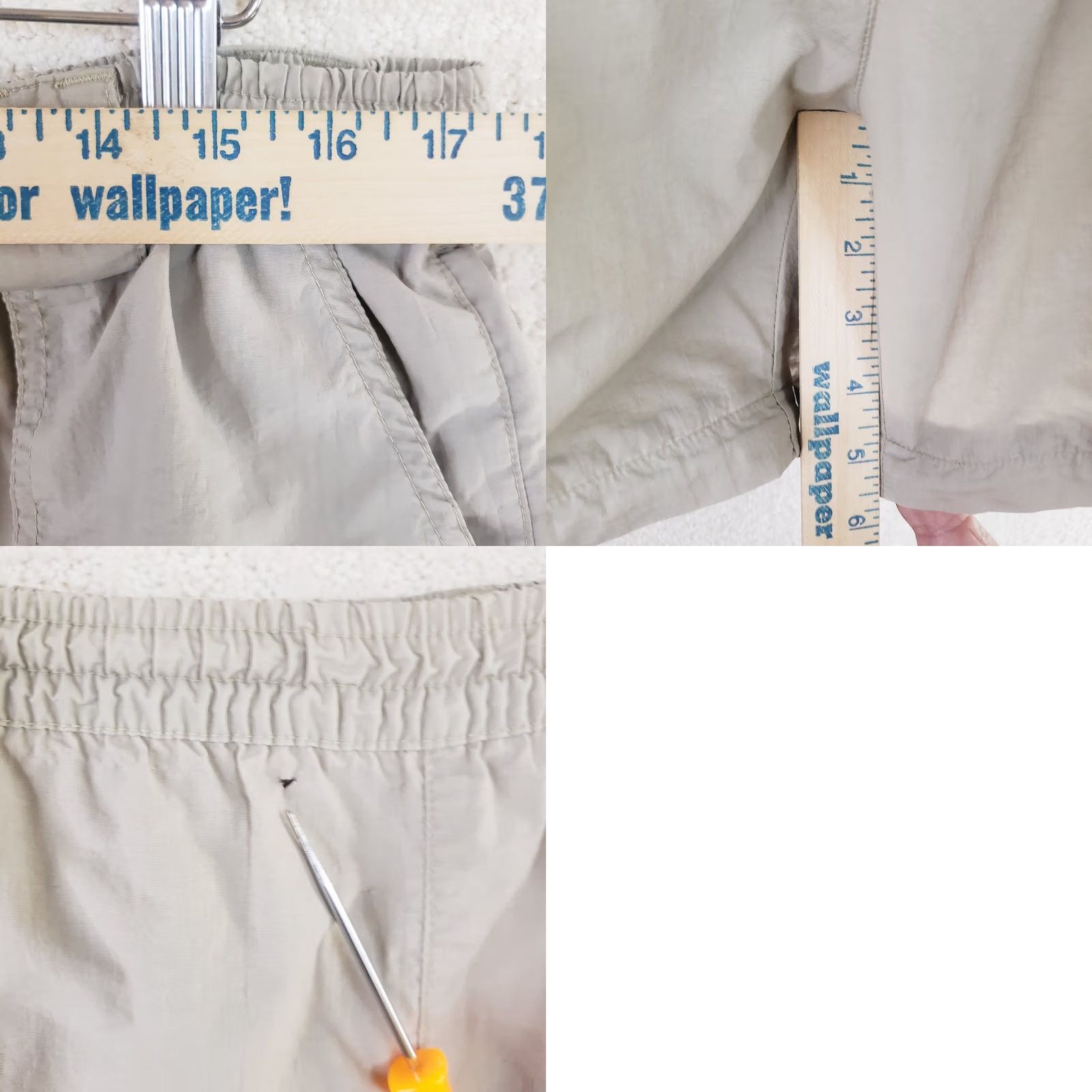 Vintage Bimini Bay Drawstring Fishing Cargo Shorts Men's L Beige Nylon Pockets Cargo Pocket Tan Beige Chino Sitout Regular Motion Outdoors 90s Size US 33 - 9 Thumbnail