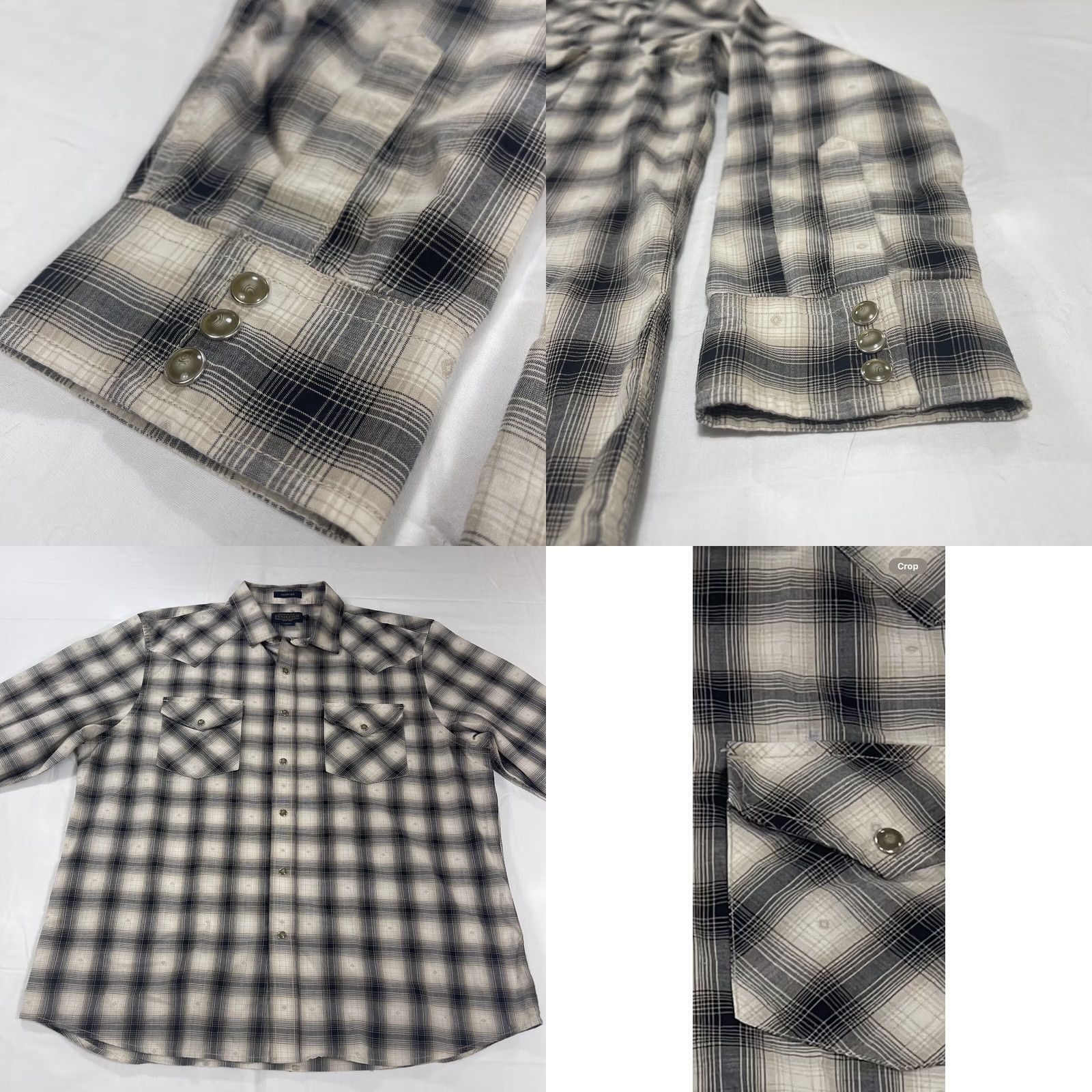 Pendleton Pendleton Mens XL Button-Up Shirt Pearl Button Gray Plaid Western L/S Cowboy N/A Size US XL / EU 56 / 4 - 9 Thumbnail