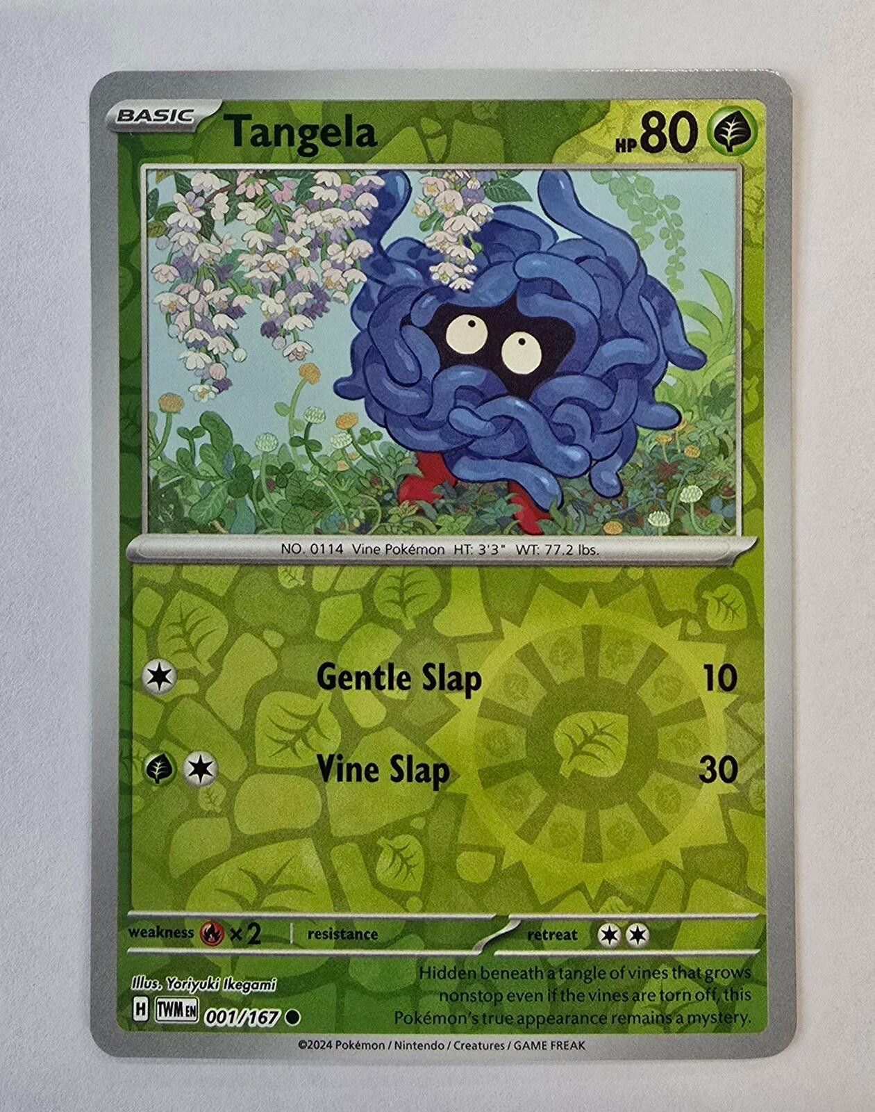 Pokemon Tangela card (001/167) Twilight Masquerade Size ONE SIZE - 1 Thumbnail