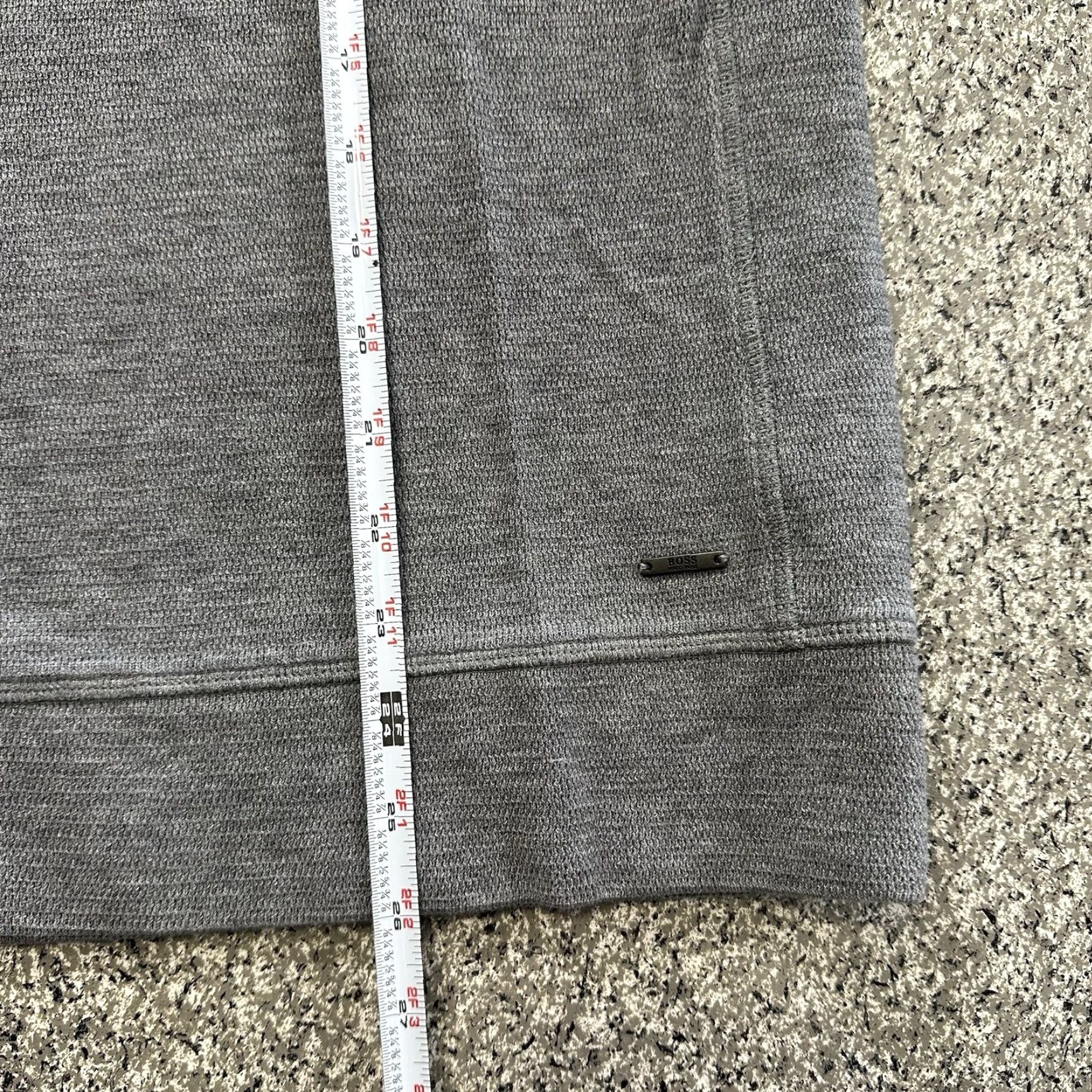 HUGO BOSS Sweatshirt Pullover 1/4 Zip Mock Neck Mens L Gray