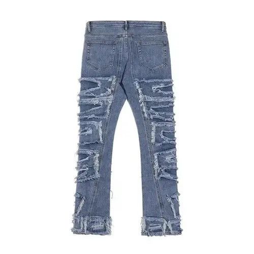 Jean Blue Color Hip Hop Loose Denim Trousers Vibe Style Size US 32 / EU 48 - 4 Thumbnail