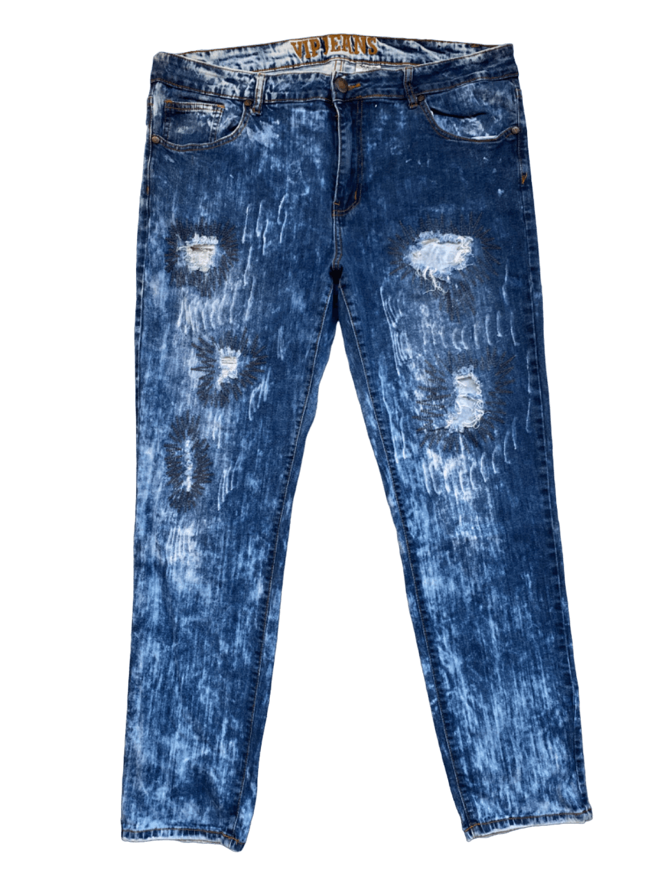 If Six Was Nine × Japanese Brand Distressed Acid Wash Ripped Vip Jeans Size US 37 - 1 Thumbnail