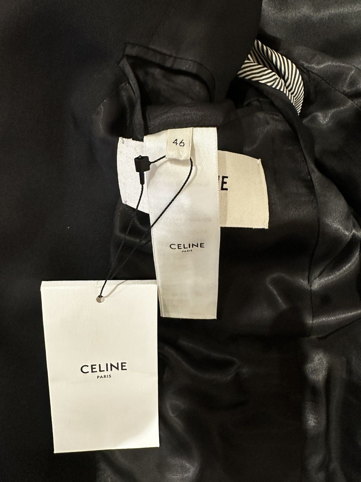 Celine 22SS Black Blazer Boxy Wool Gabardine Size 46R - 16 Thumbnail