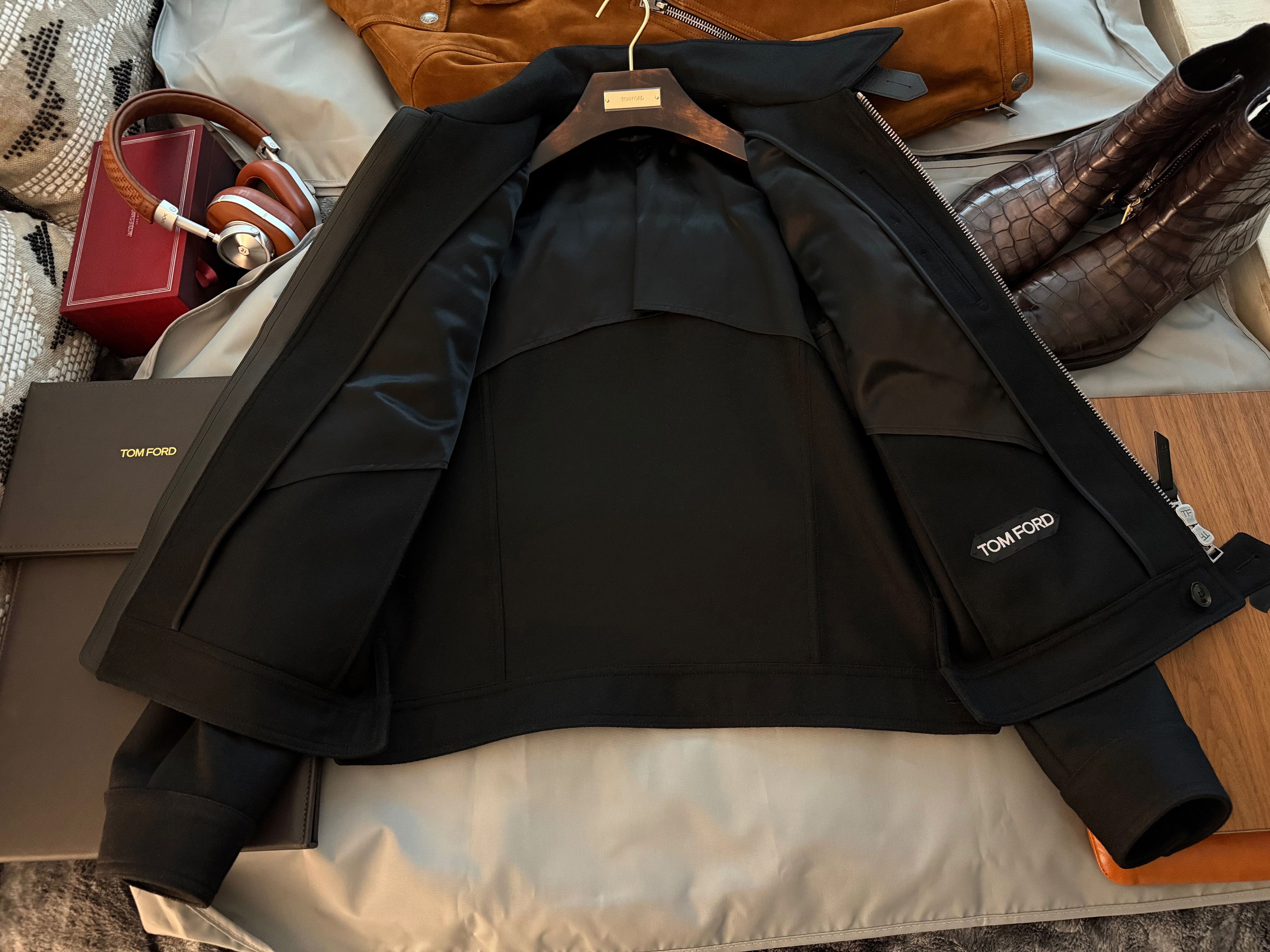 Tom Ford Ultimate Rare $5,400 w/tax Wool / Leather Accent Jacket Size US M / EU 48-50 / 2 - 15 Thumbnail