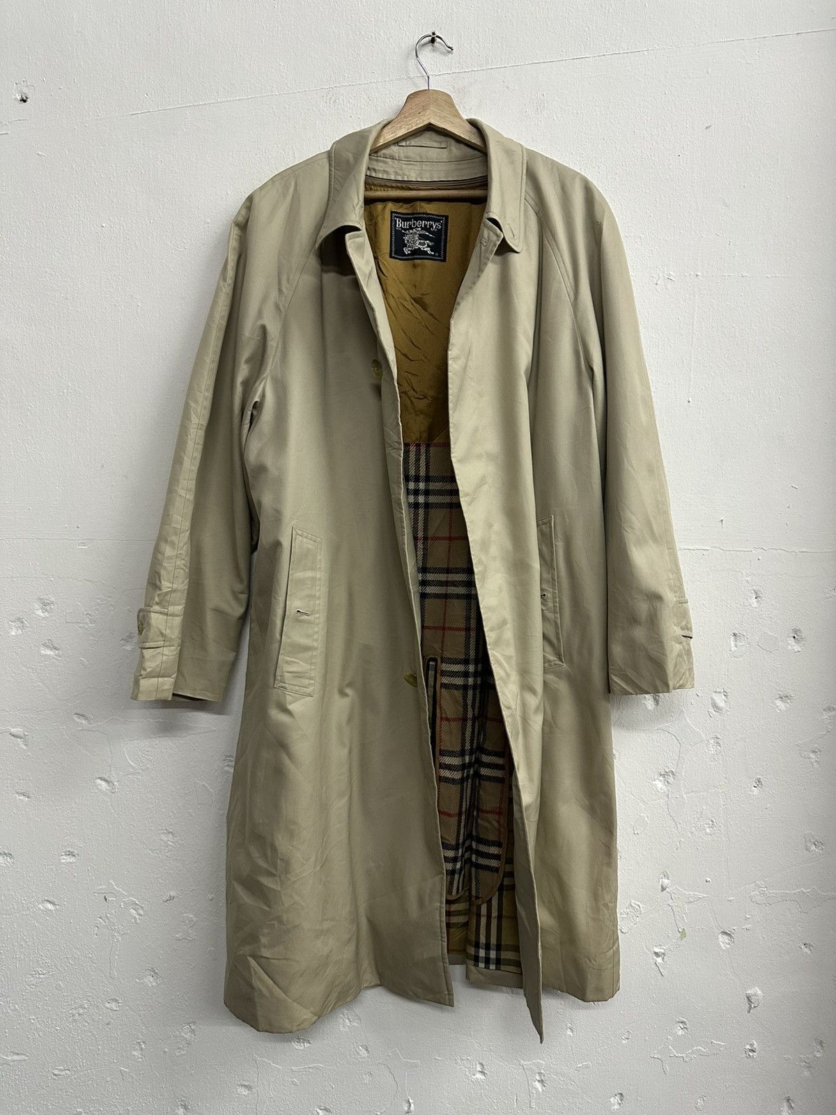 Burberry VTG Burberry’s Long Coat Nova Check Jacket Size US XL / EU 56 / 4 - 2 Thumbnail