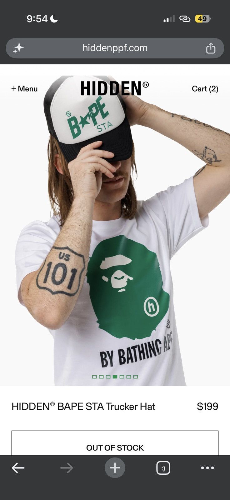 Bape BAPE X HIDDEN BAPE STA MESH CAP Size ONE SIZE - 11 Thumbnail