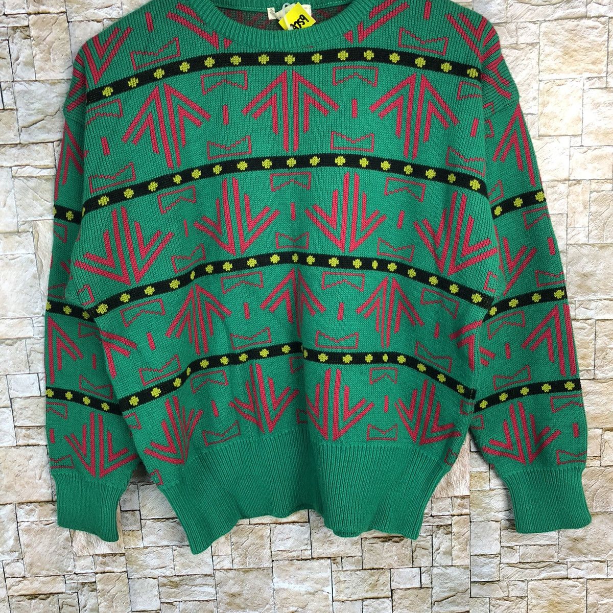 Vintage DL Japan art vintage Green Knitwear sweatshirt #A259 Size US S / EU 44-46 / 1 - 3 Thumbnail