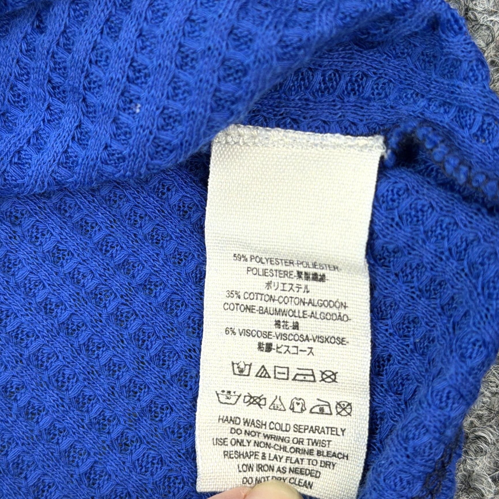 Vintage We The Free Sweater Womens Medium Blue Waffle Knit Thermal Bell Sleeve Cropped Size M / US 6-8 / IT 42-44 - 5 Thumbnail