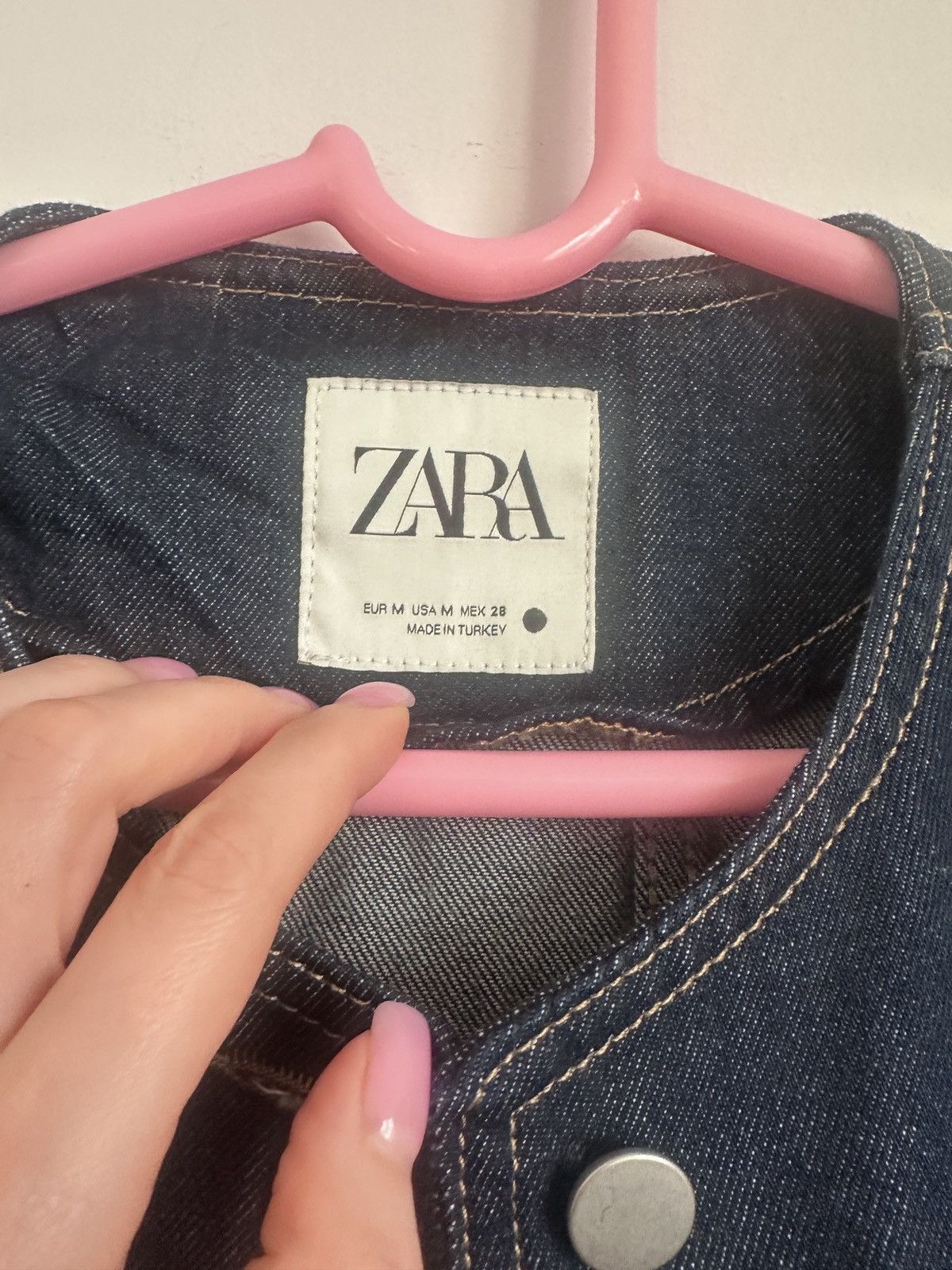 Zara ZARA collarless cropped denim jacket Size S / US 4 / IT 40 - 4 Thumbnail