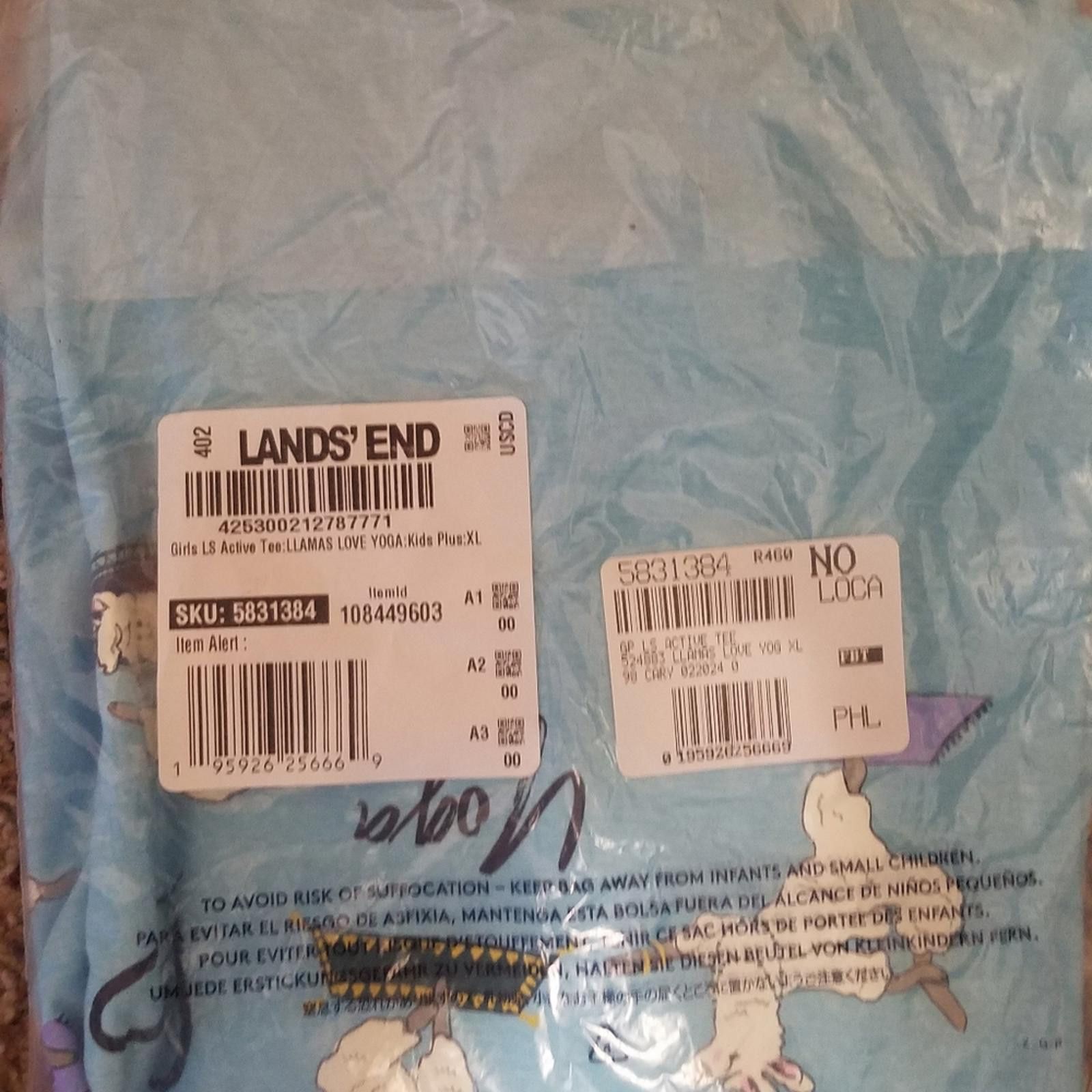 Lands' End NWT Lands' End Blue Llamas Love Yoga Graphic Tee XL Size US XL / EU 56 / 4 - 2 Thumbnail