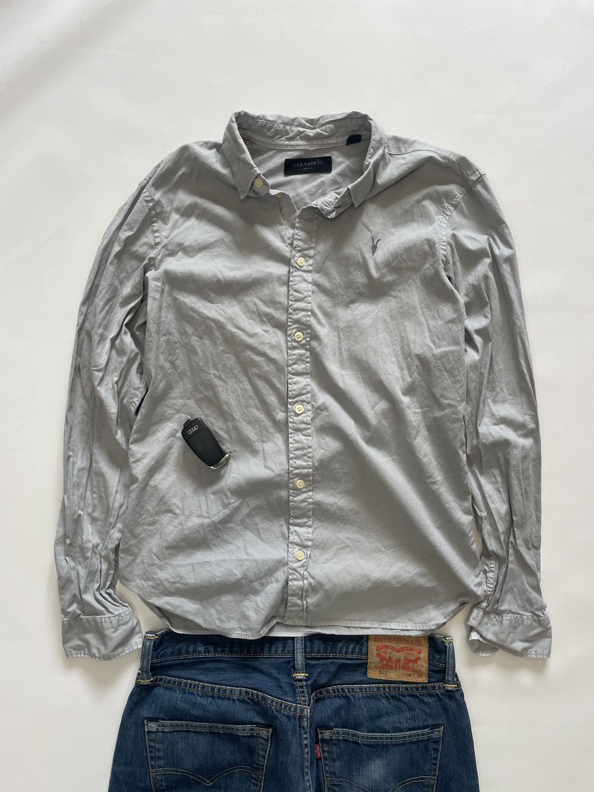 Allsaints AllSaints "Redondo Slim Fit Shirt Minimalist Indie Aesthetic Size US S / EU 44-46 / 1 - 4 Thumbnail