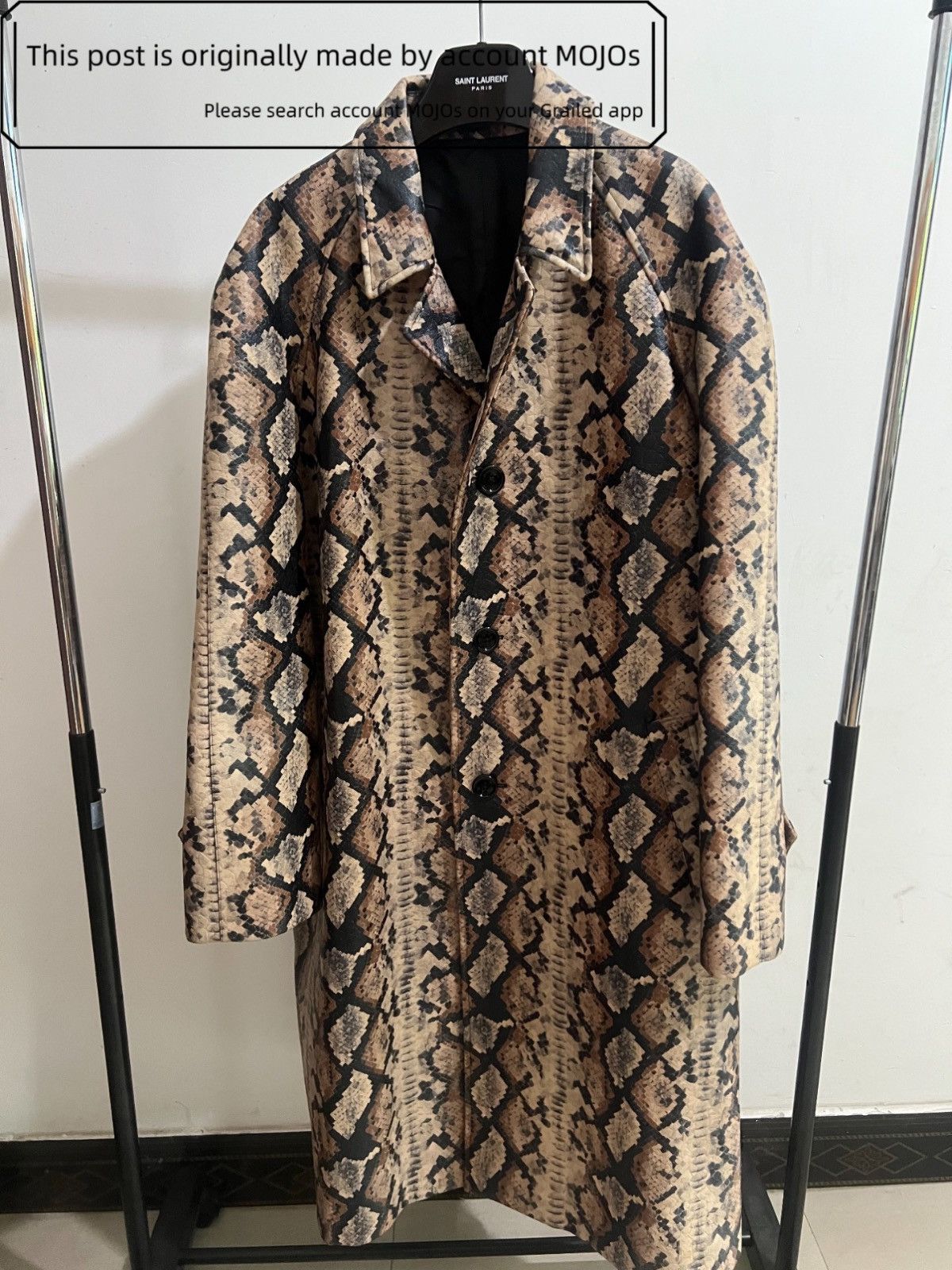 Celine Sz 48 Celine 23SS Python Pattern Overall Coat mojos28125 Size US M / EU 48-50 / 2 - 1 Thumbnail