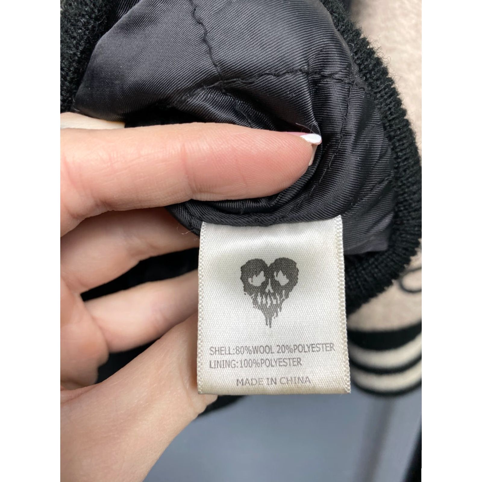 Vintage Drop Dead Mens Varsity Wool Bomber Jacket M Black - Jacket, Bomber, Wool, Men’s, Vintage-Style, Logo, Regular Fit, Size M Size US M / EU 48-50 / 2 - 6 Thumbnail