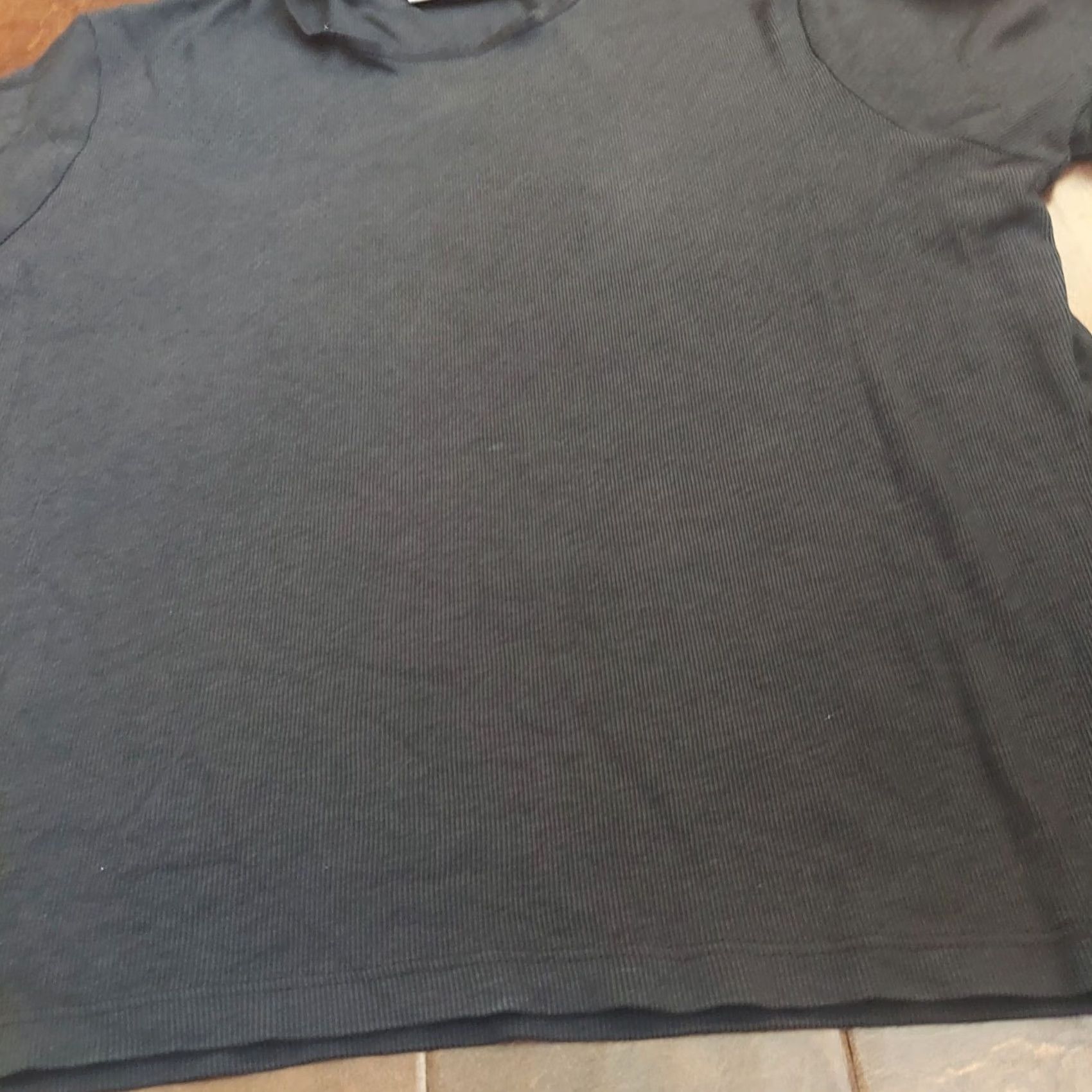 Nordstrom Nordstrom Shirt Black Short Sleeve Top - Size L Womens, Crew Neck, Cotton Rayon, Basic, Solid, Travel, Casual, Regular Fit Size L / US 10 / IT 46 - 6 Thumbnail