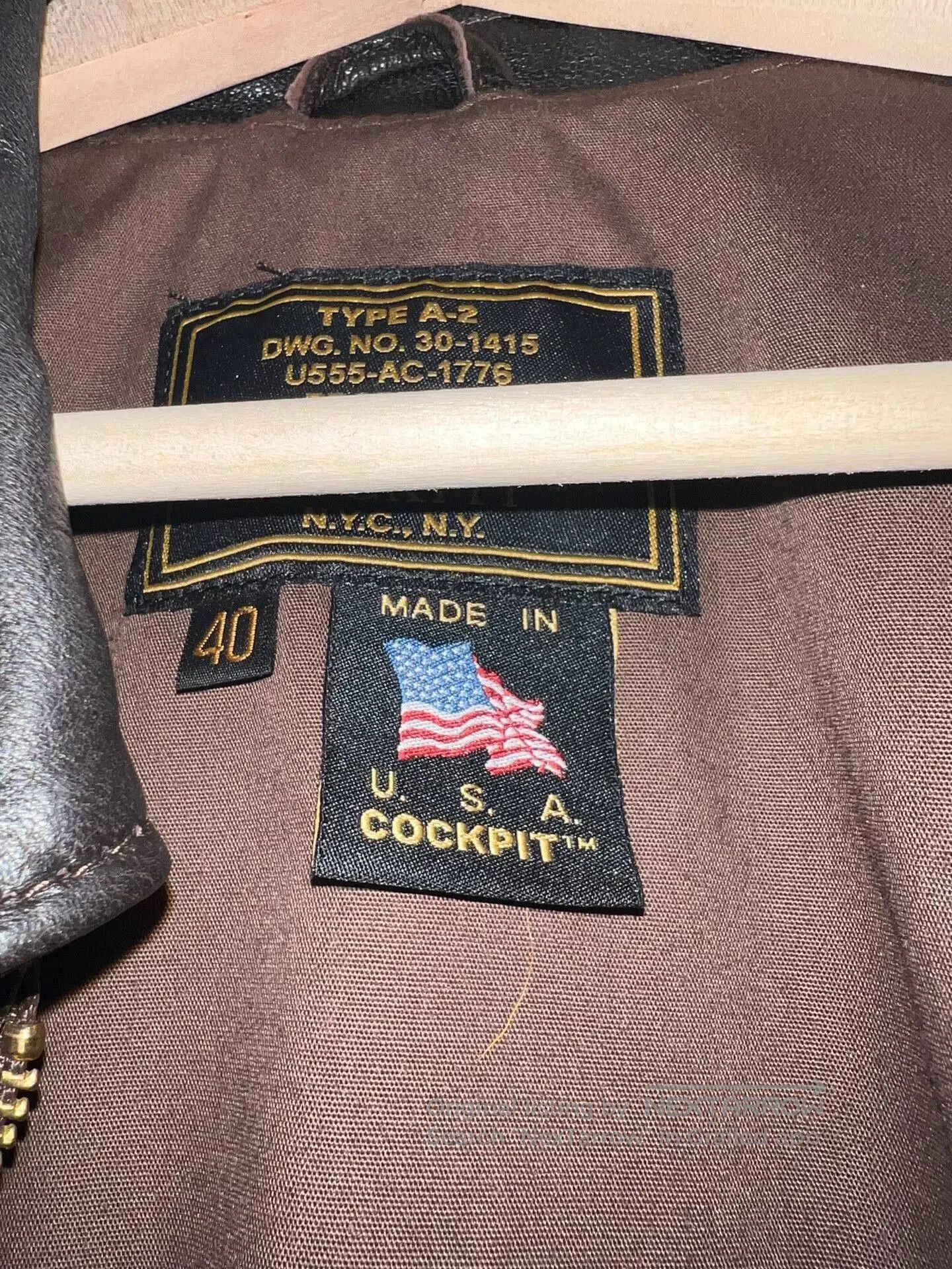Cockpit USA Cockpit A2 Military Pilot Jacket. Size US XXS / EU 40 - 4 Thumbnail