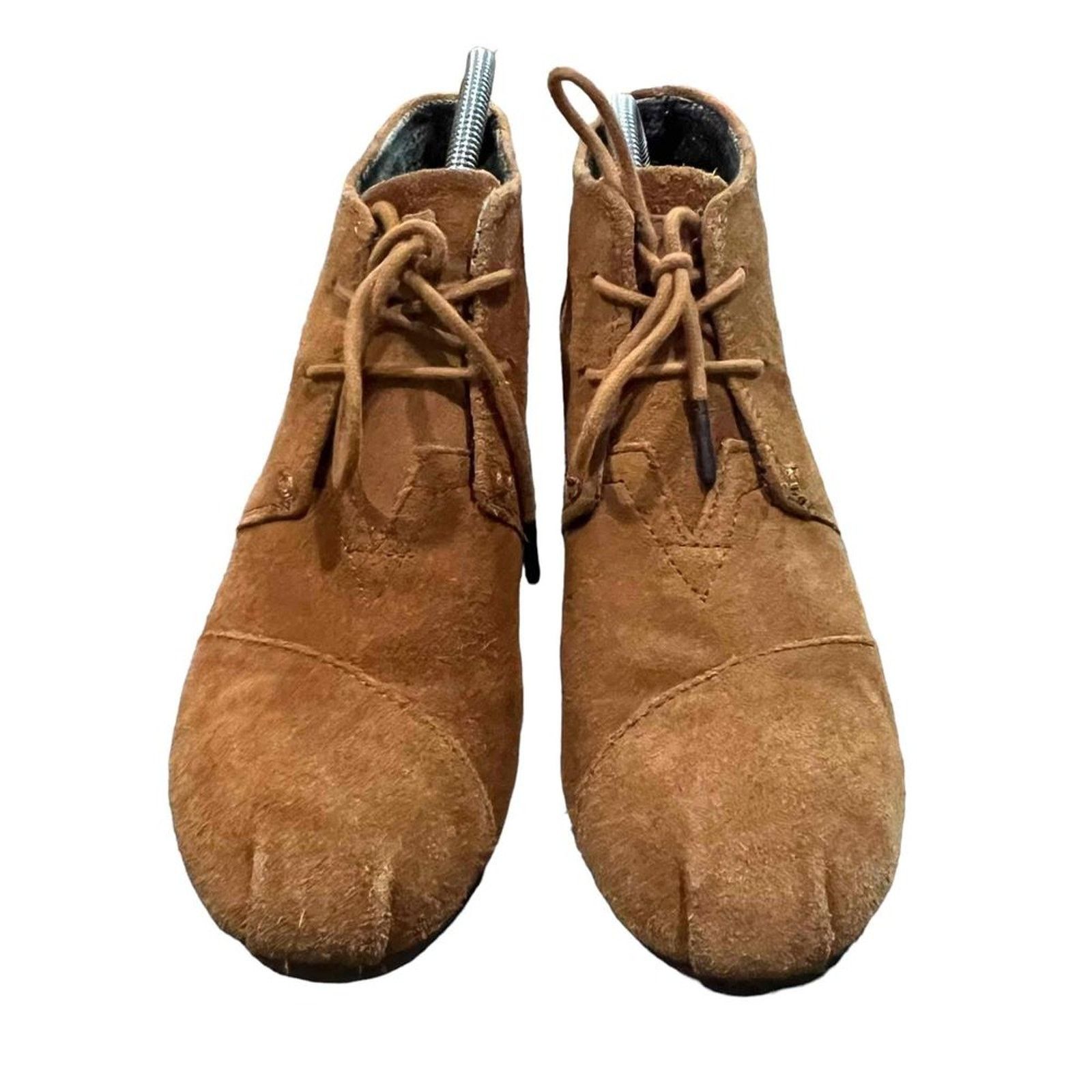 Toms TOMS Desert Wedge Lace-Up Ankle Booties Womens Size 10 Brown Size US 10 / IT 40 - 4 Thumbnail