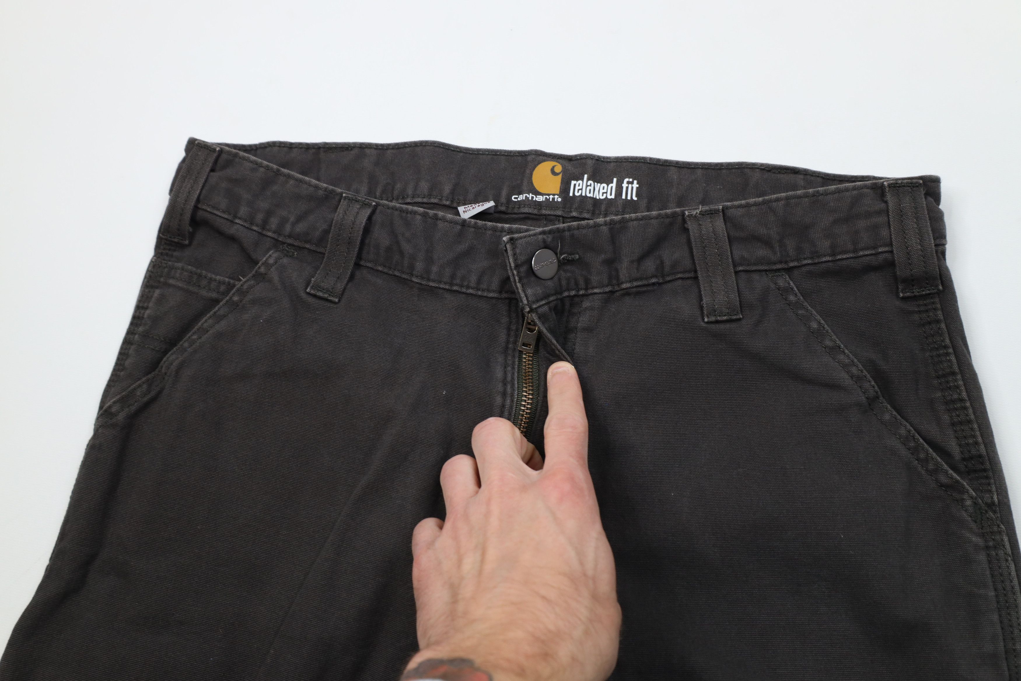 Carhartt Vintage Y2K Carhartt Wide Leg Dungaree Pants Peat Green Size US 36 / EU 52 - 7 Thumbnail