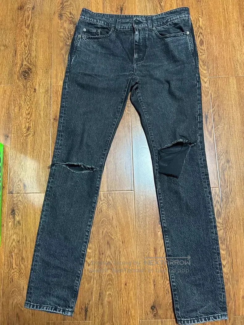 Saint Laurent Paris YSL SLP D02 Distressed Denim Jeans. Size US 30 / EU 46 - 1 Thumbnail