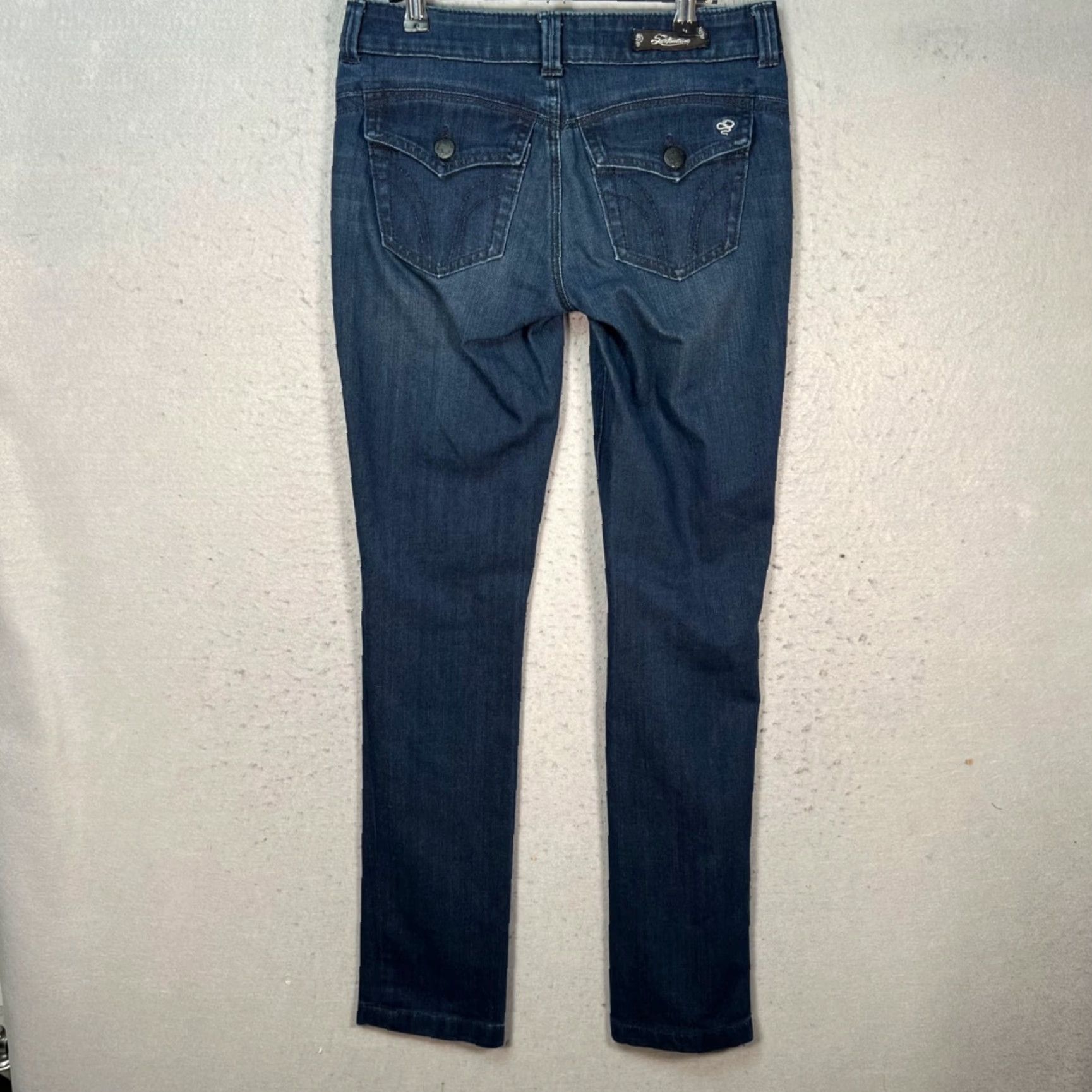 Vintage Serfontaine Womens Jeans Bootcut 27 Dark Blue Supima Atomik Wash 5-Pocket Denim Vintage No Size 27" / US 4 / IT 40 - 2 Thumbnail