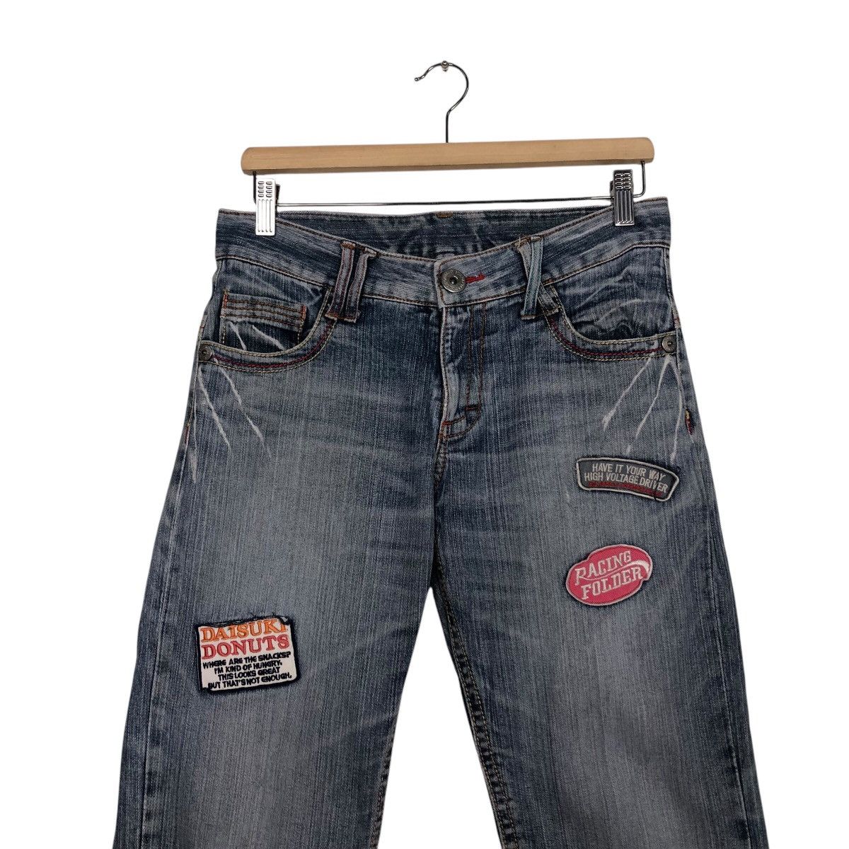 Hysteric Glamour 📌Vintage Distressed Denim Jeans Patchwork Design Full Print Size US 30 / EU 46 - 3 Thumbnail