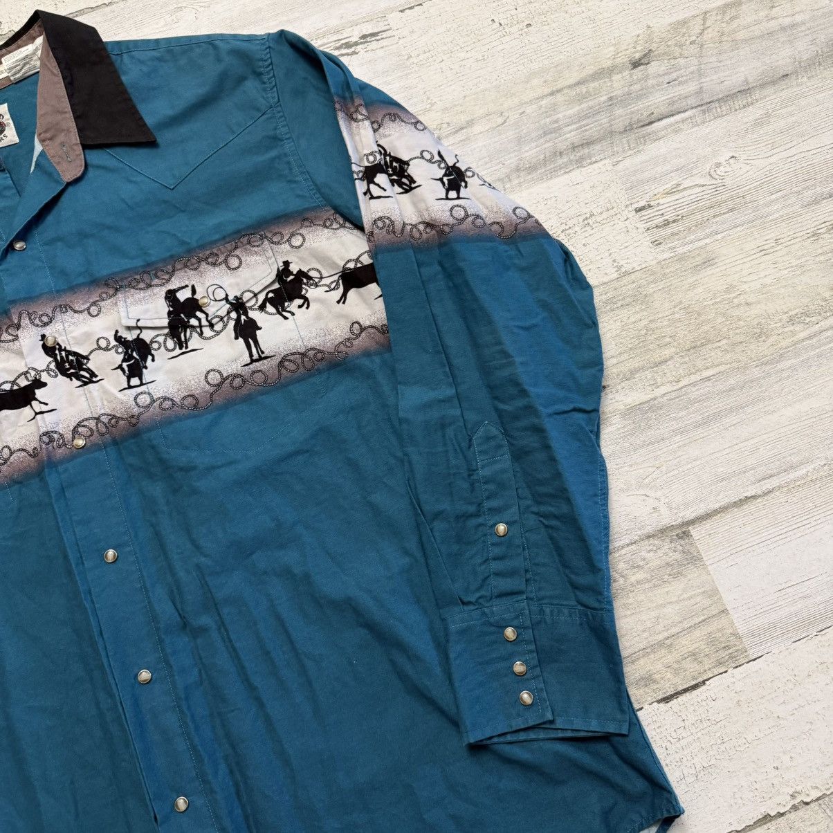 Vintage Cumberland Outfitters Pearl Snap Shirt Horse Stampede XXL Size US XXL / EU 58 / 5 - 2 Thumbnail