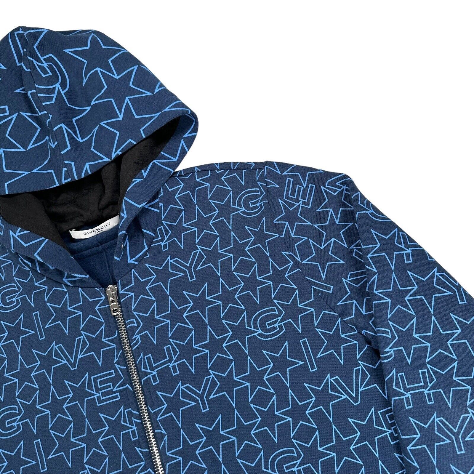Givenchy Givenchy Size S Jacket Oversized Blue/Navy Stars Logo Hood Size US S / EU 44-46 / 1 - 6 Thumbnail