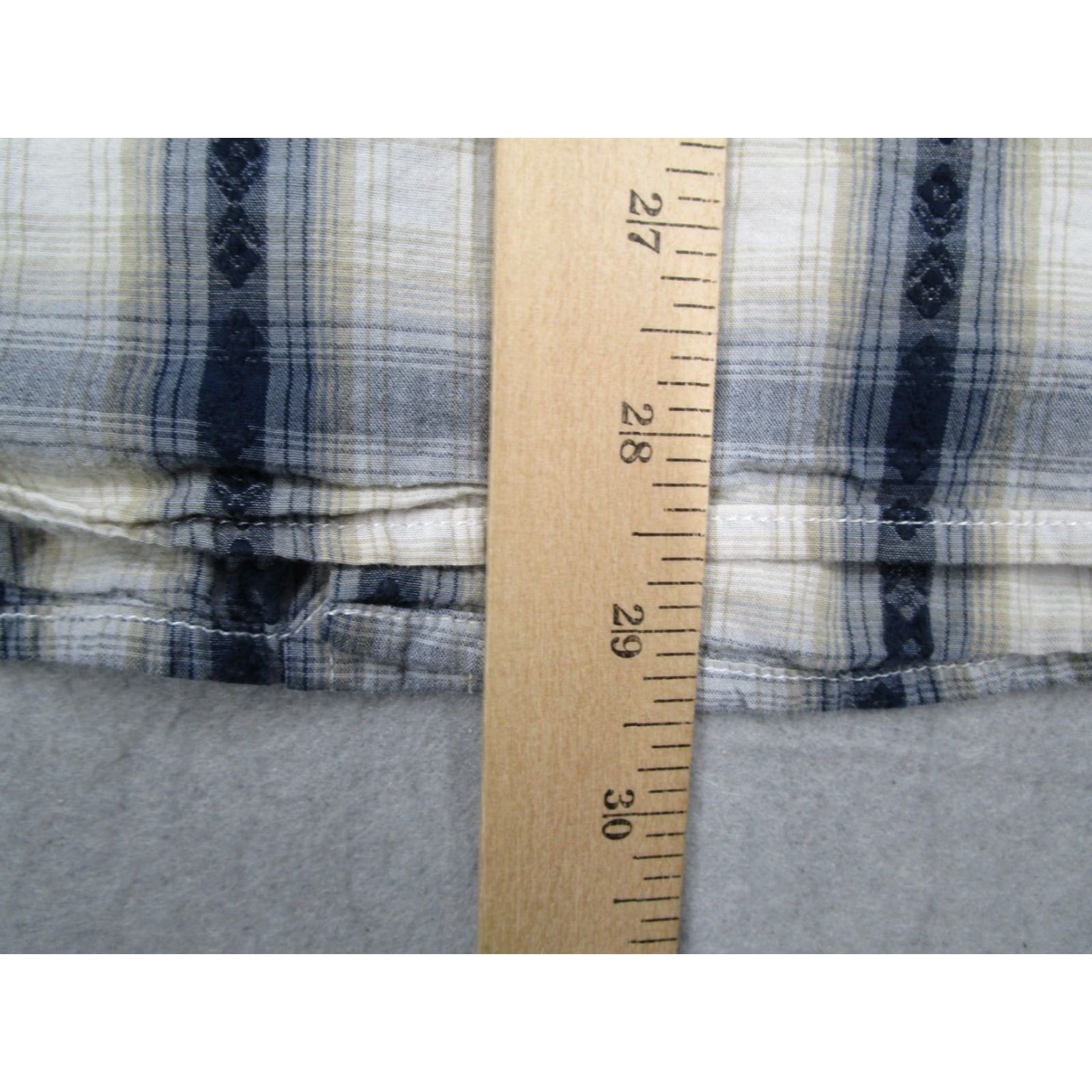 Lucky Brand Lucky Brand Shirt Mens XL Gray Check Button-Up Pearl Snaps Western Cowboy Leather? (No) Size US XL / EU 56 / 4 - 7 Thumbnail