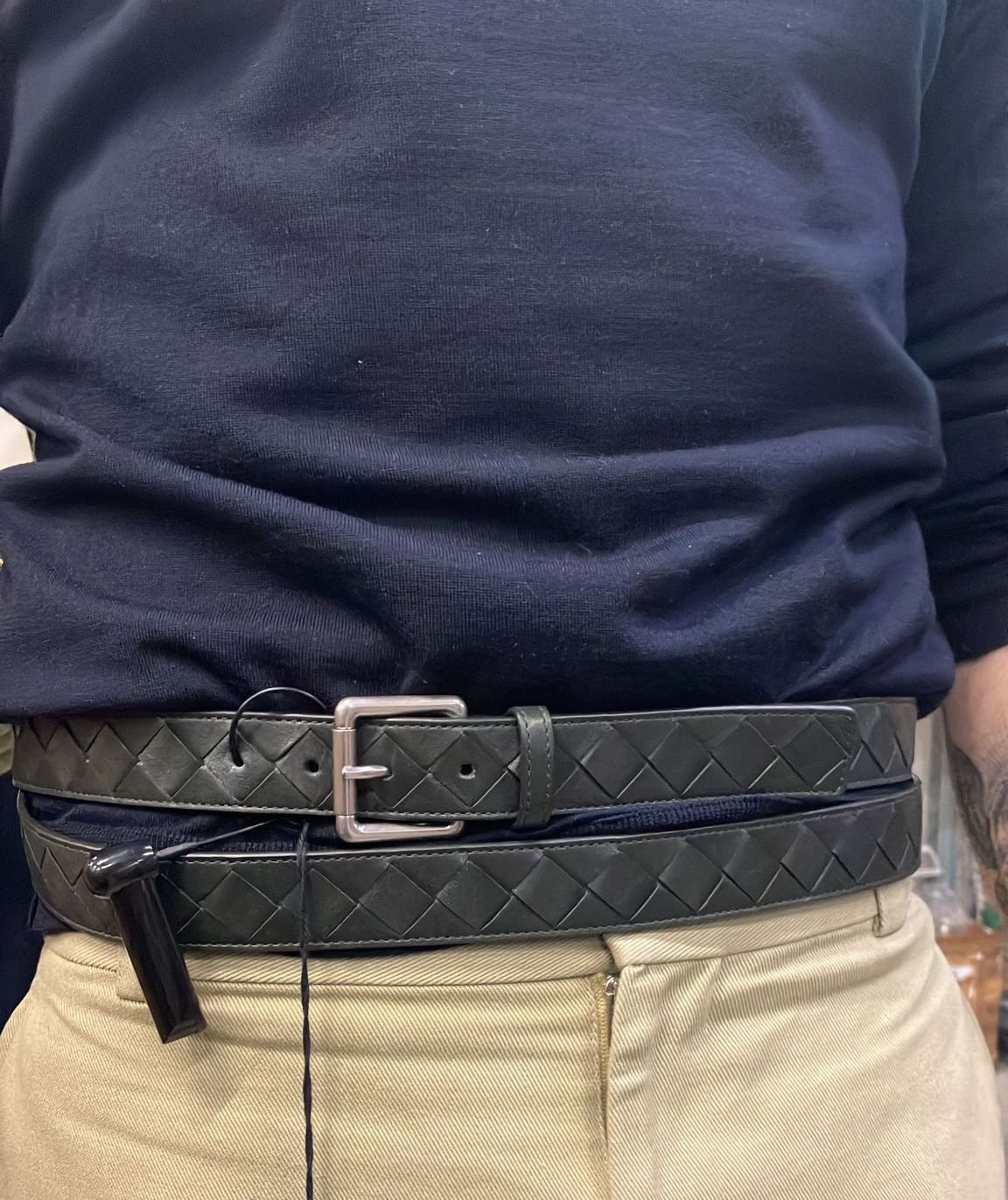 Bottega Veneta BOTTEGA VENETA green intrecciato double wrap leather belt 90 Size 34 - 2 Thumbnail