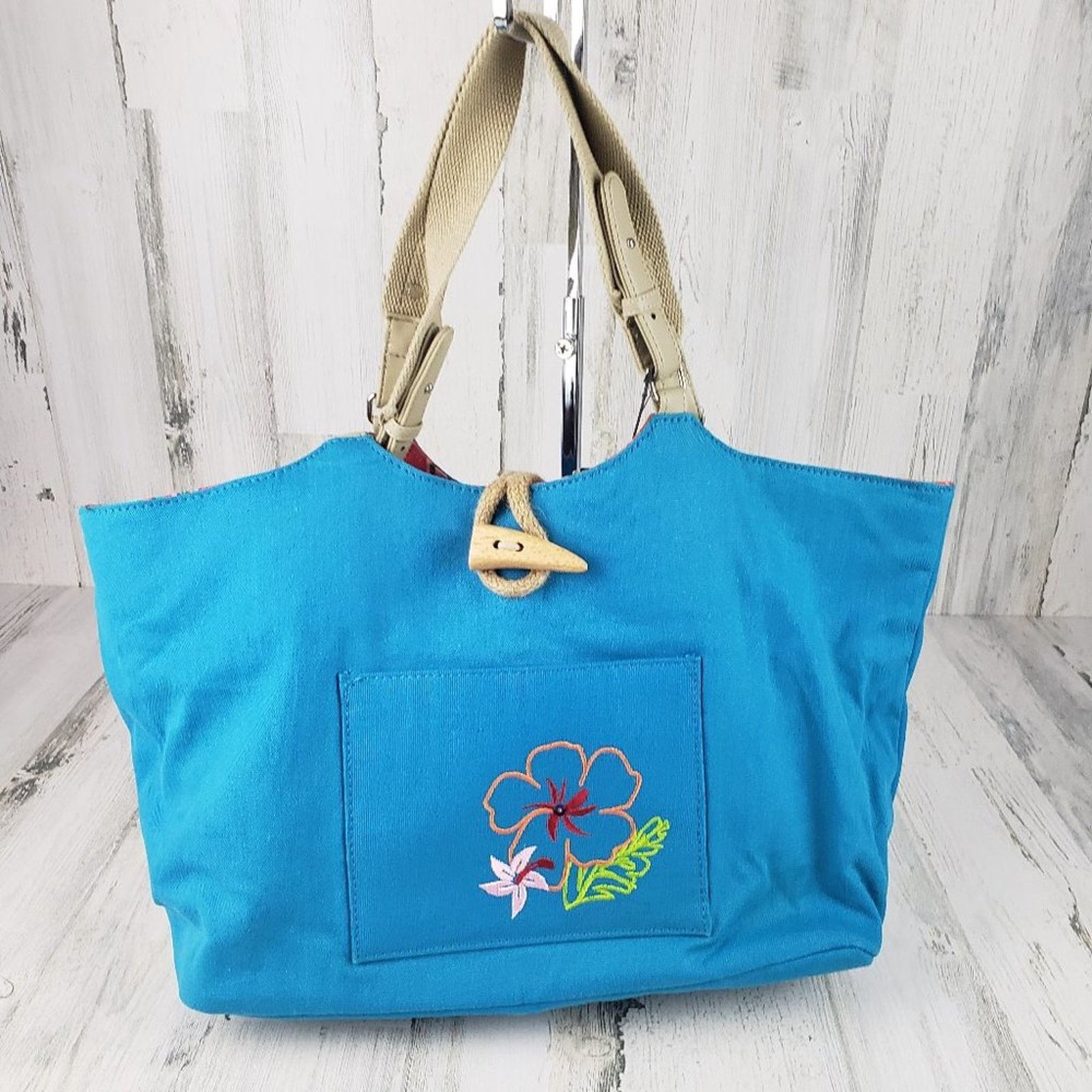 Other NWT Blue Cloth Canvas Reversible Tote Purse/Wallet Bag Size ONE SIZE - 1 Thumbnail