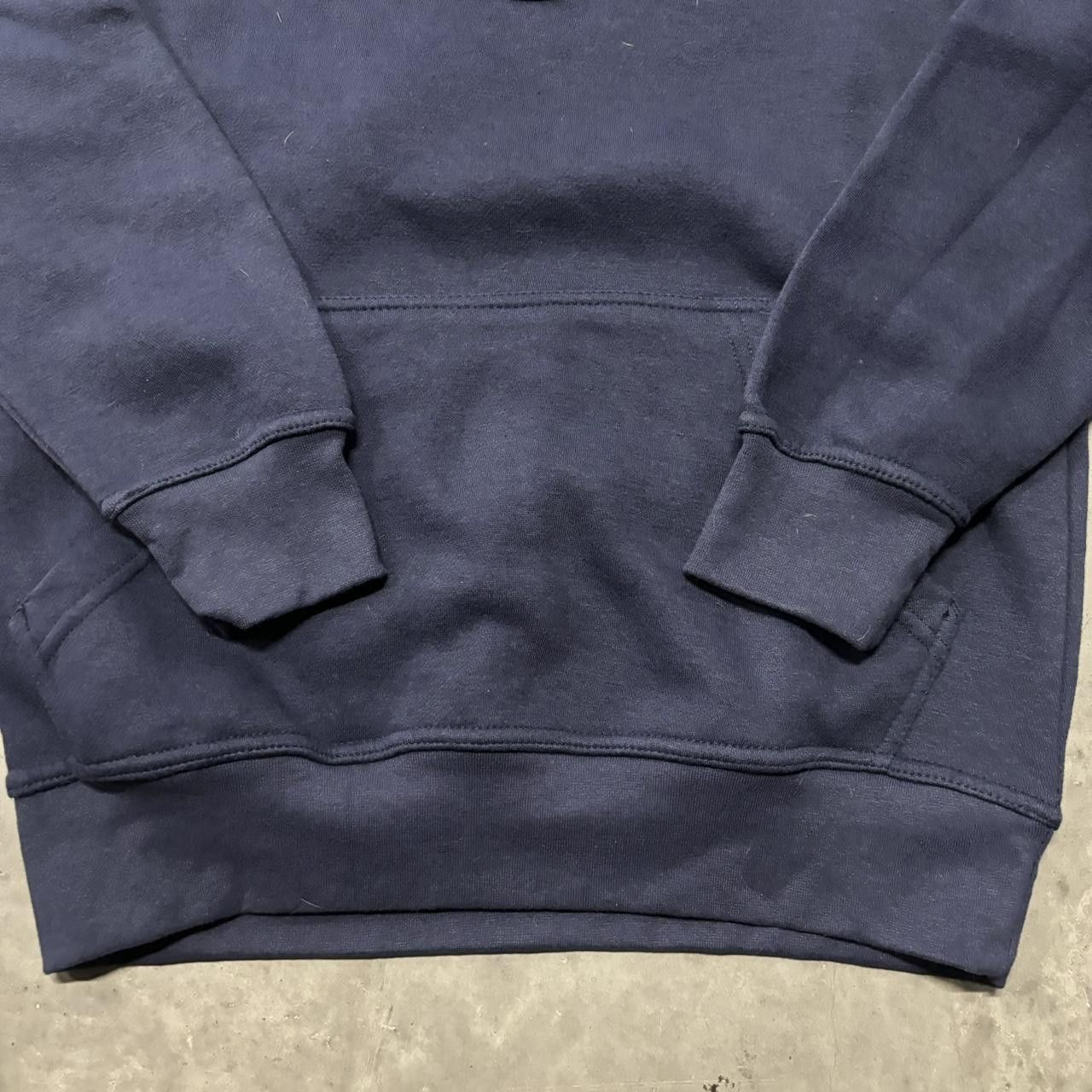 Japanese Brand × Vintage Crazy Vintage Y2K/2000s Navy Blue Blank Essential Pullover Hoodie! Size US S / EU 44-46 / 1 - 5 Thumbnail