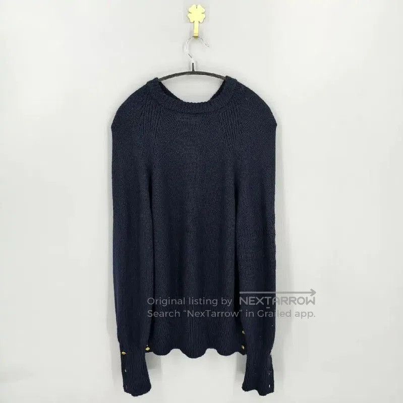 Thom Browne Thom Browne Navy Blue Crewneck Sweater for Men . Size US S / EU 44-46 / 1 - 1 Thumbnail
