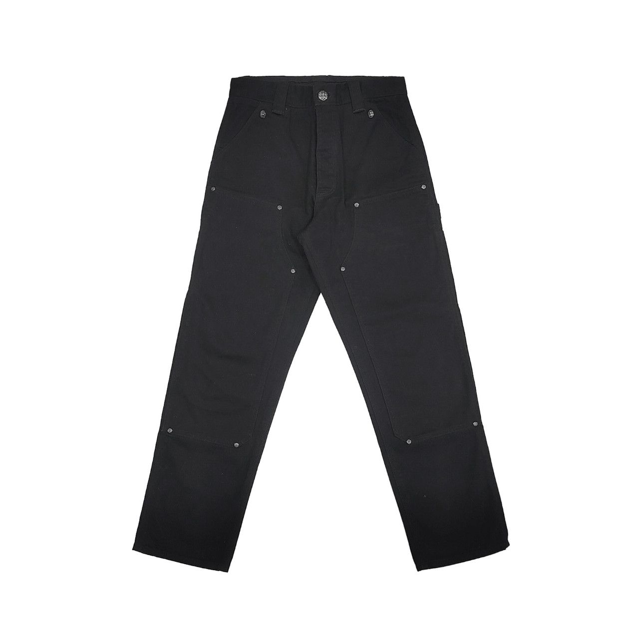 Chrome Hearts Chrome Hearts Double Knee Carpenter Black Canvas Pants Size US 33 - 1 Thumbnail