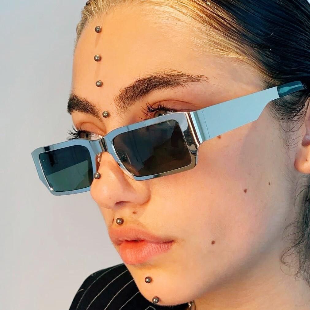 VIBE Hip-hop Street ins style custom avant-garde sunglasses Size ONE SIZE - 4 Thumbnail