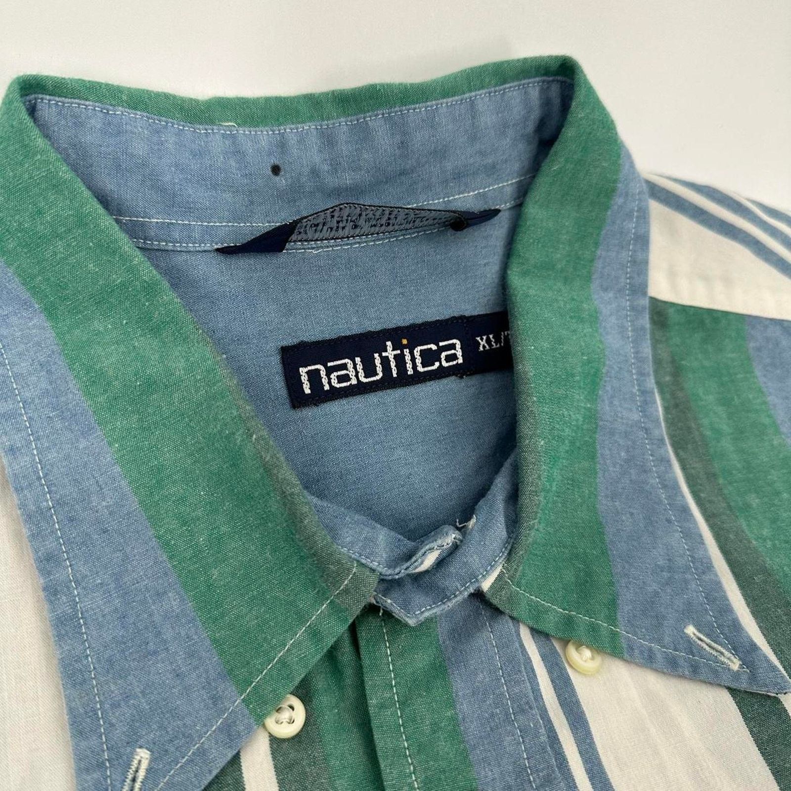 Nautica Y2k nautica striped button up shirt Size US XL / EU 56 / 4 - 4 Thumbnail