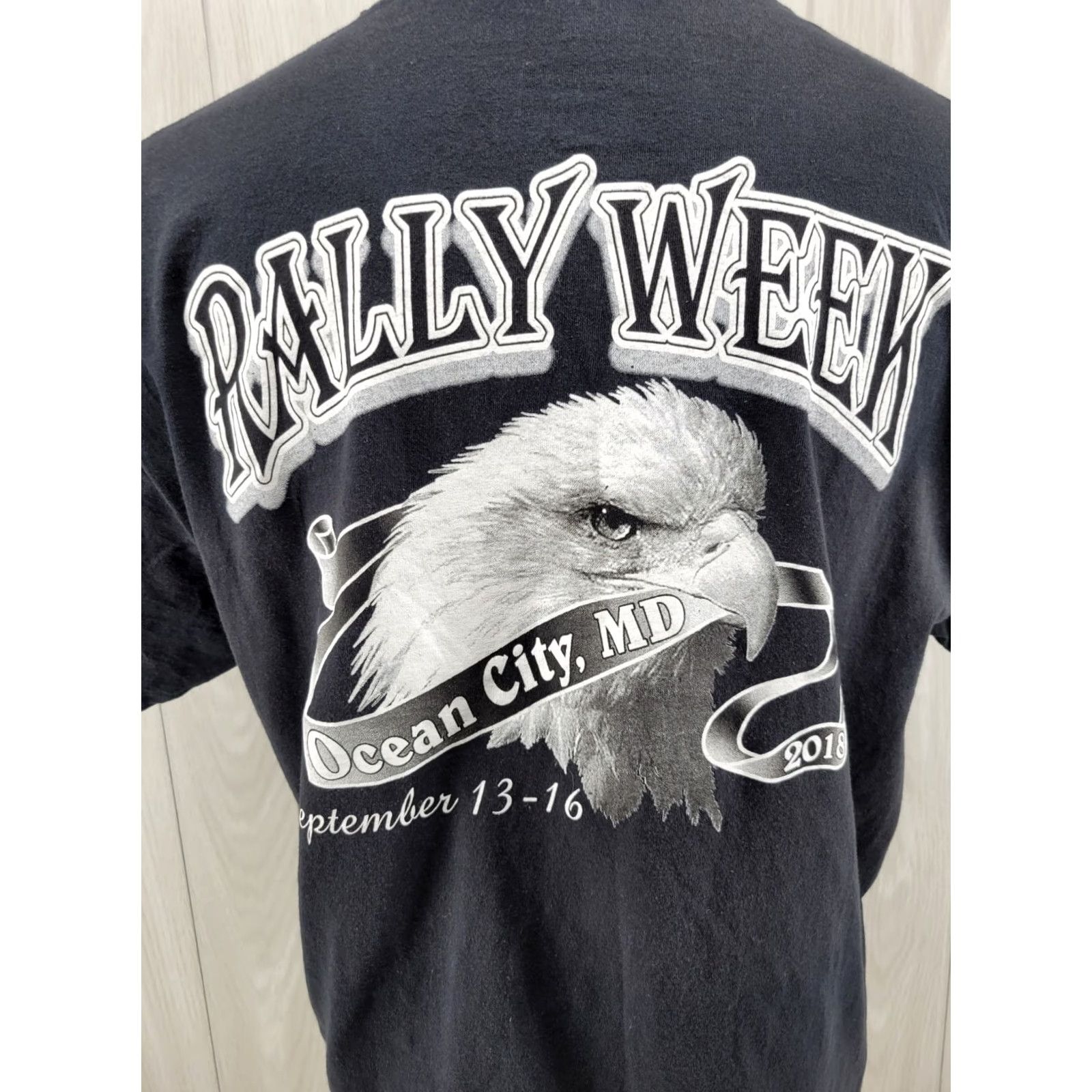Gildan VINTAGE Men’s Shirt Black 2018 Ocean City MD XL Bike Rally Week Ride Hard Shirt Size US XL / EU 56 / 4 - 7 Thumbnail