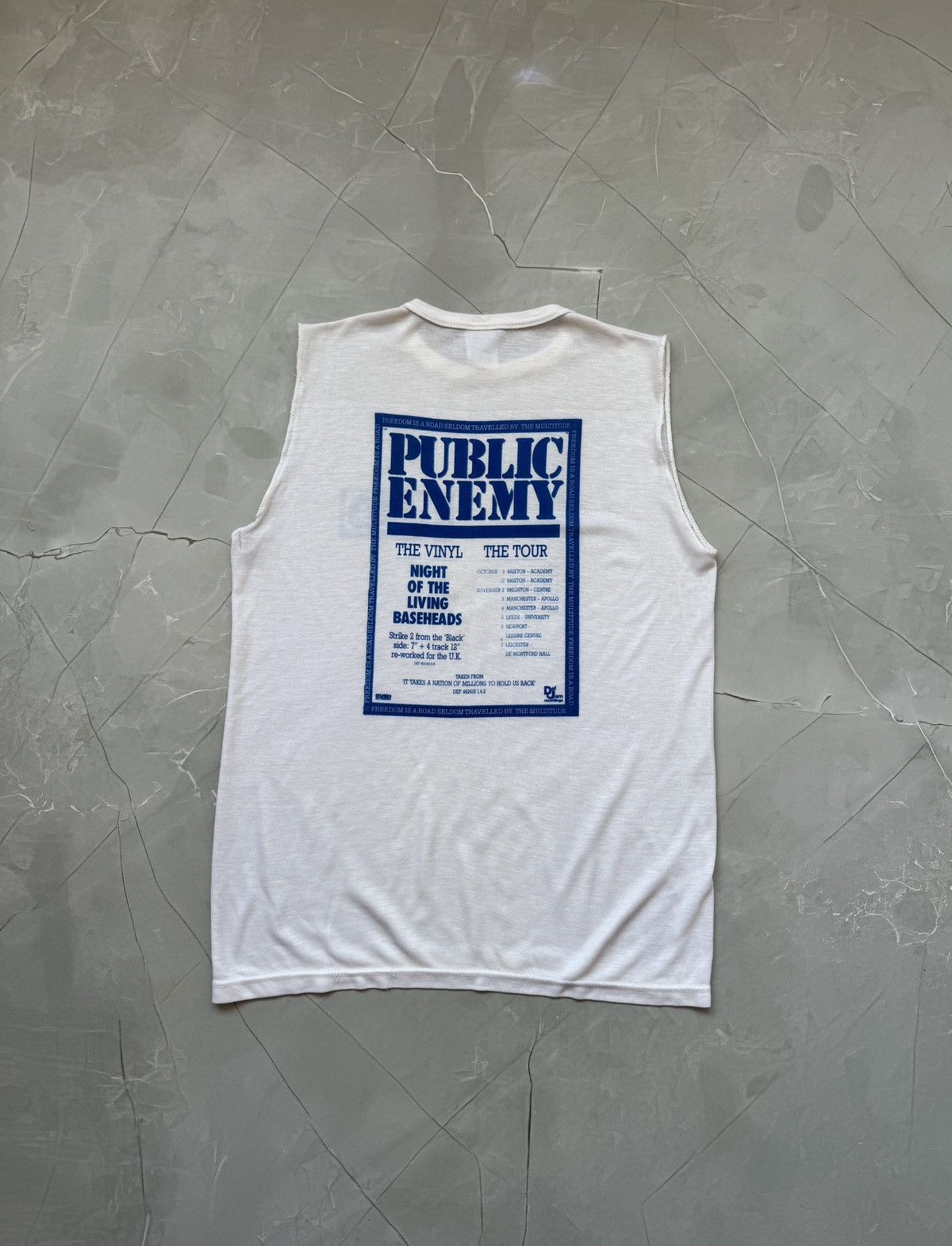 image of Band Tees x Public Enemy VTG 90's Public Enemy Night Of The Living Baseheads Tee in White (Size Med