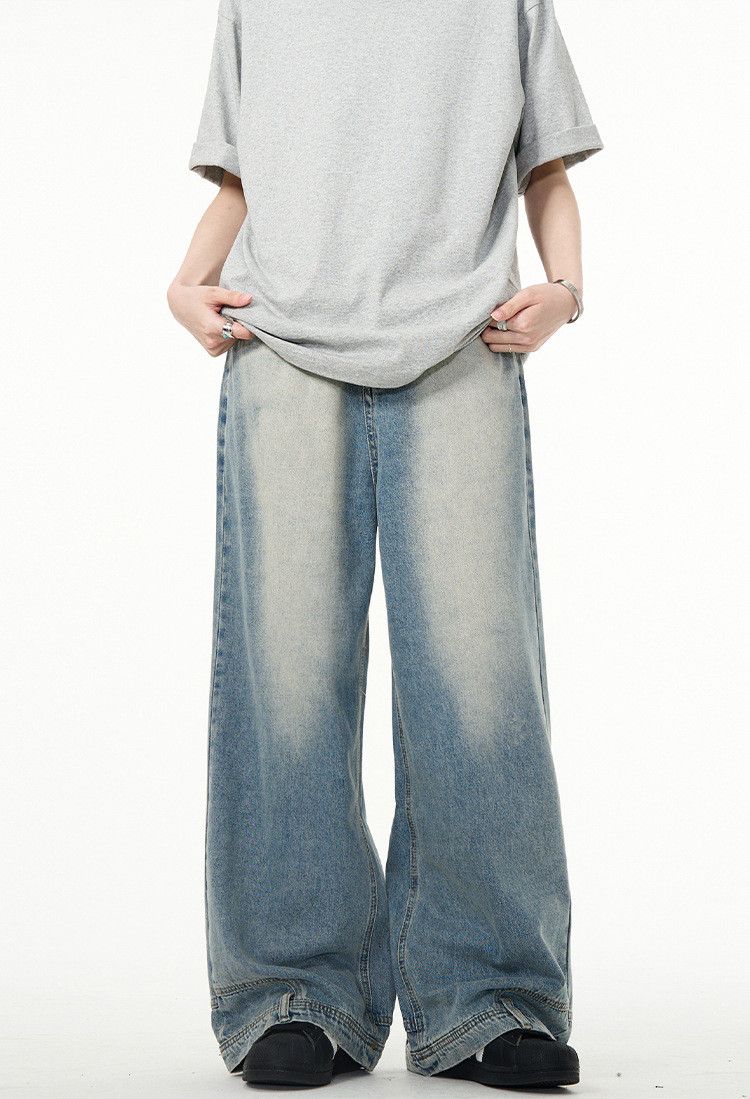 Japanese Brand × Jean Men's American retro washed loose straight jeans Size US 32 / EU 48 - 2 Thumbnail