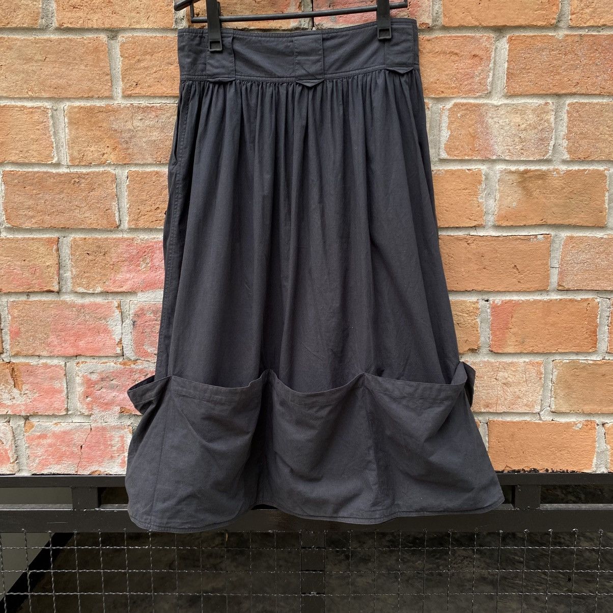 Issey Miyake Issey Miyake Black Skirt with Gathered Pocket Hem Detail Size 33" - 8 Thumbnail